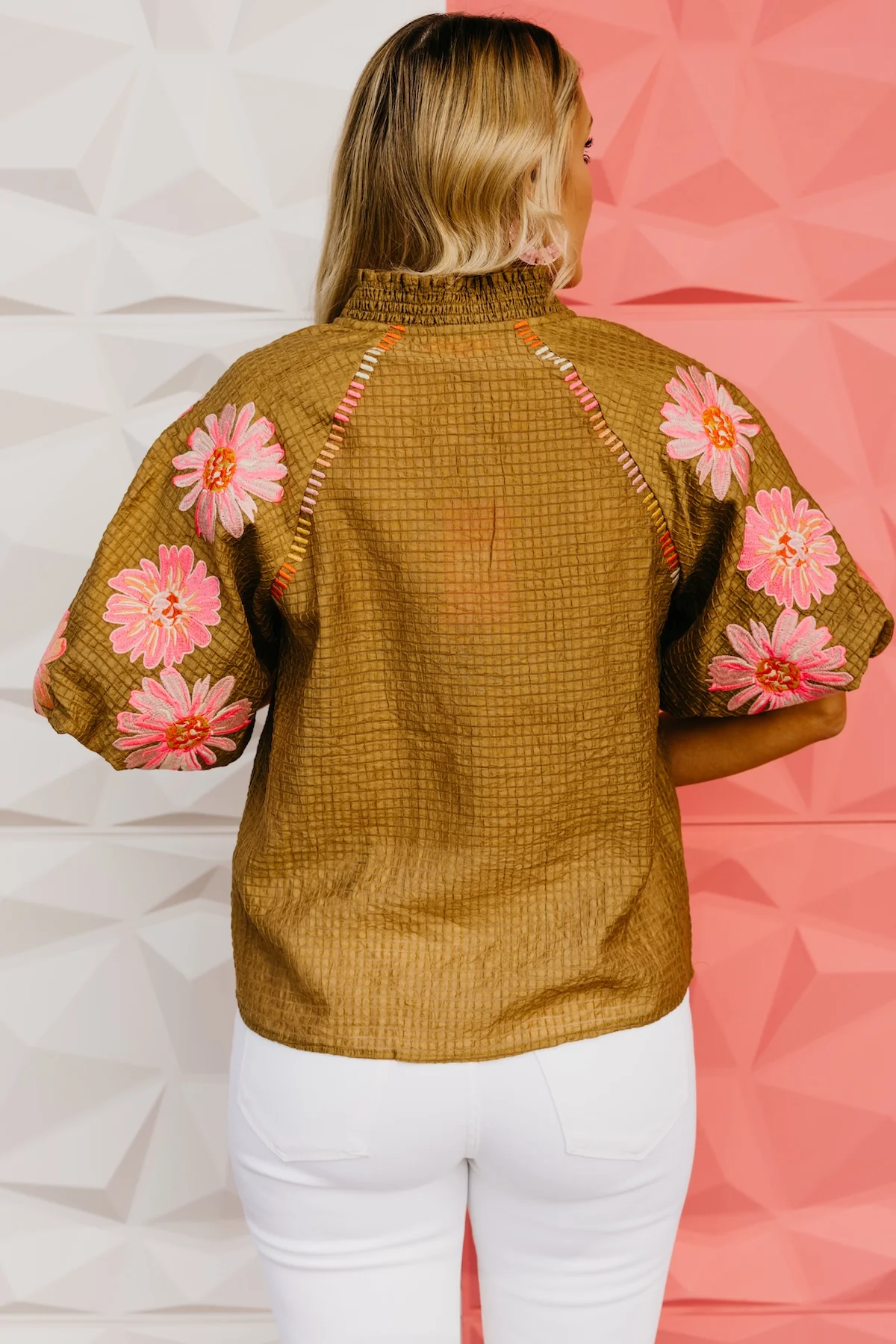 The Sierra Embroidered Puff Sleeve Top - Image 10