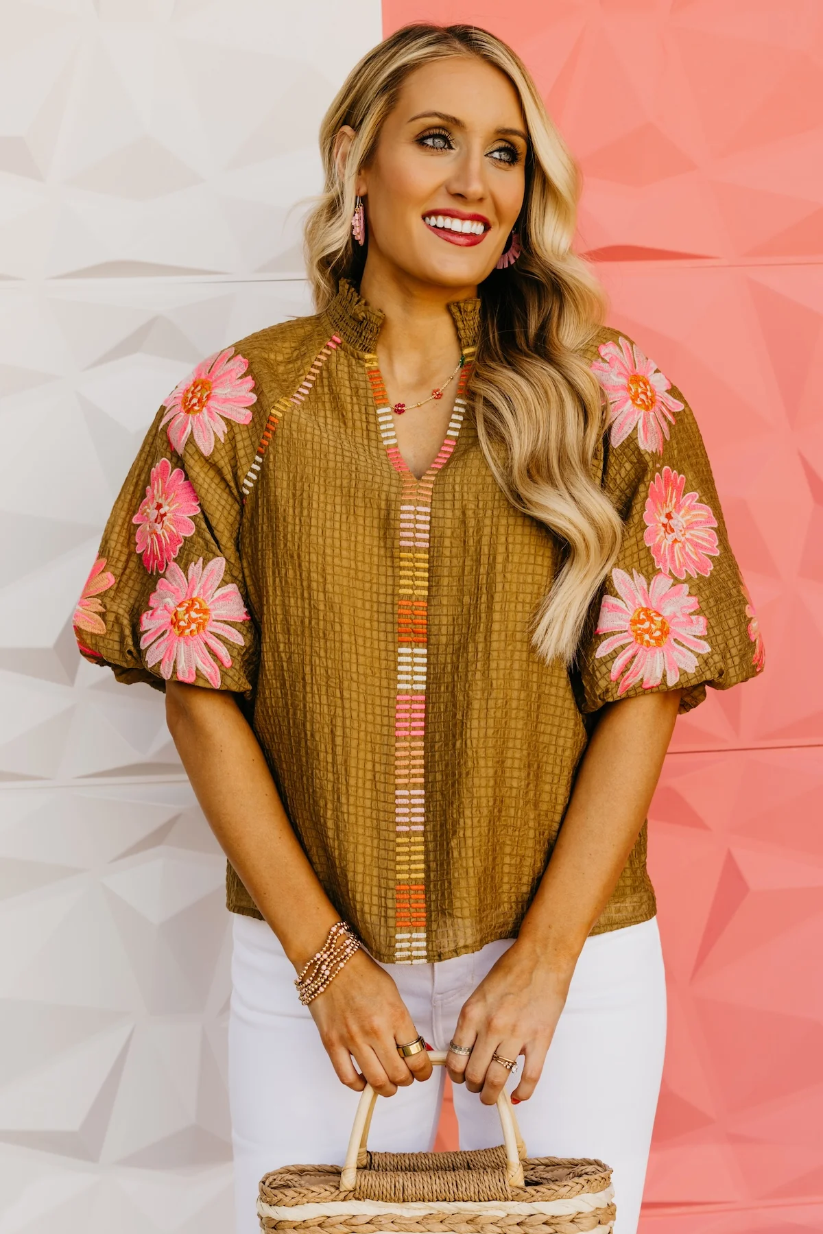 The Sierra Embroidered Puff Sleeve Top - Image 4