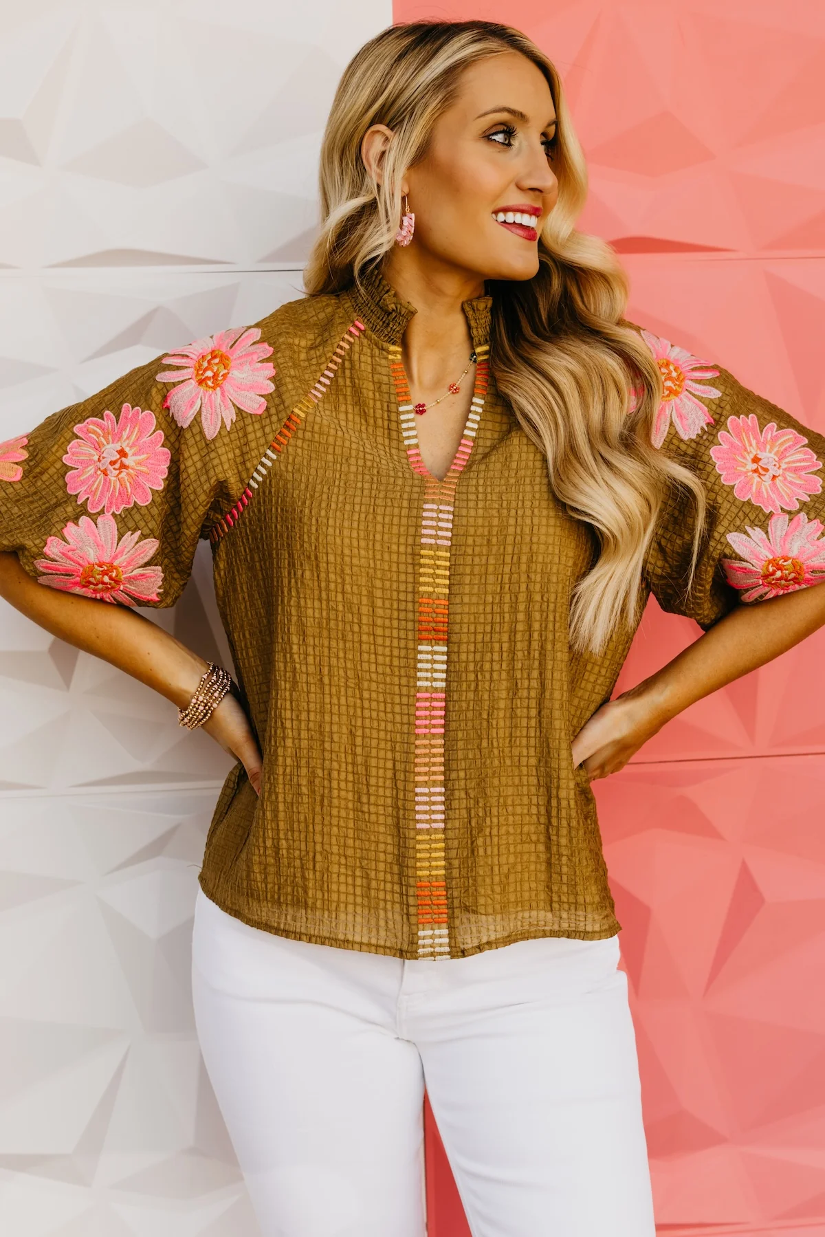The Sierra Embroidered Puff Sleeve Top - Image 7