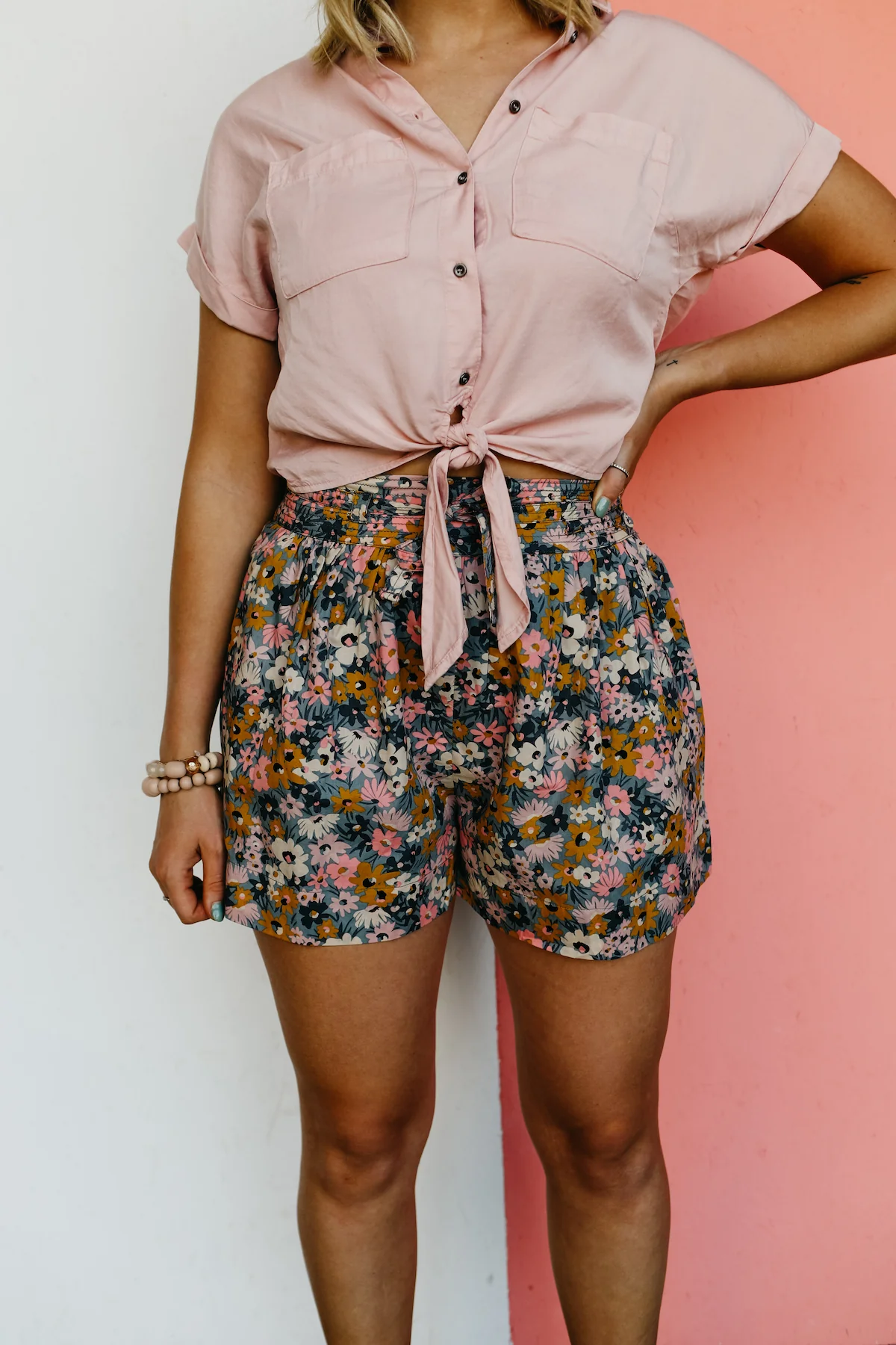 The Skye Floral Belted Balloon Shorts - FINAL SALE - Image 2