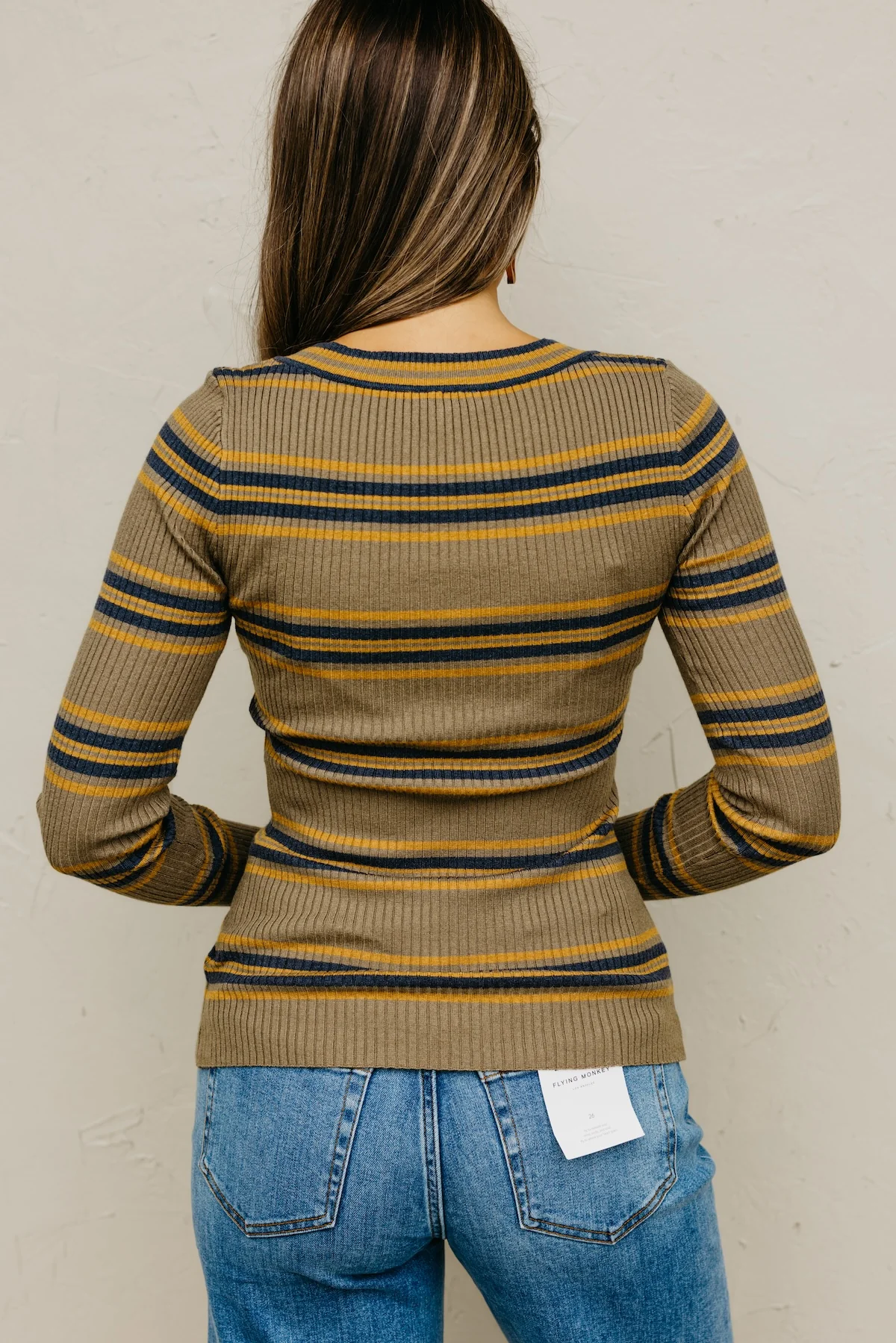 The Sloan Ribbed Stripe Knit Sweater Top - Image 14
