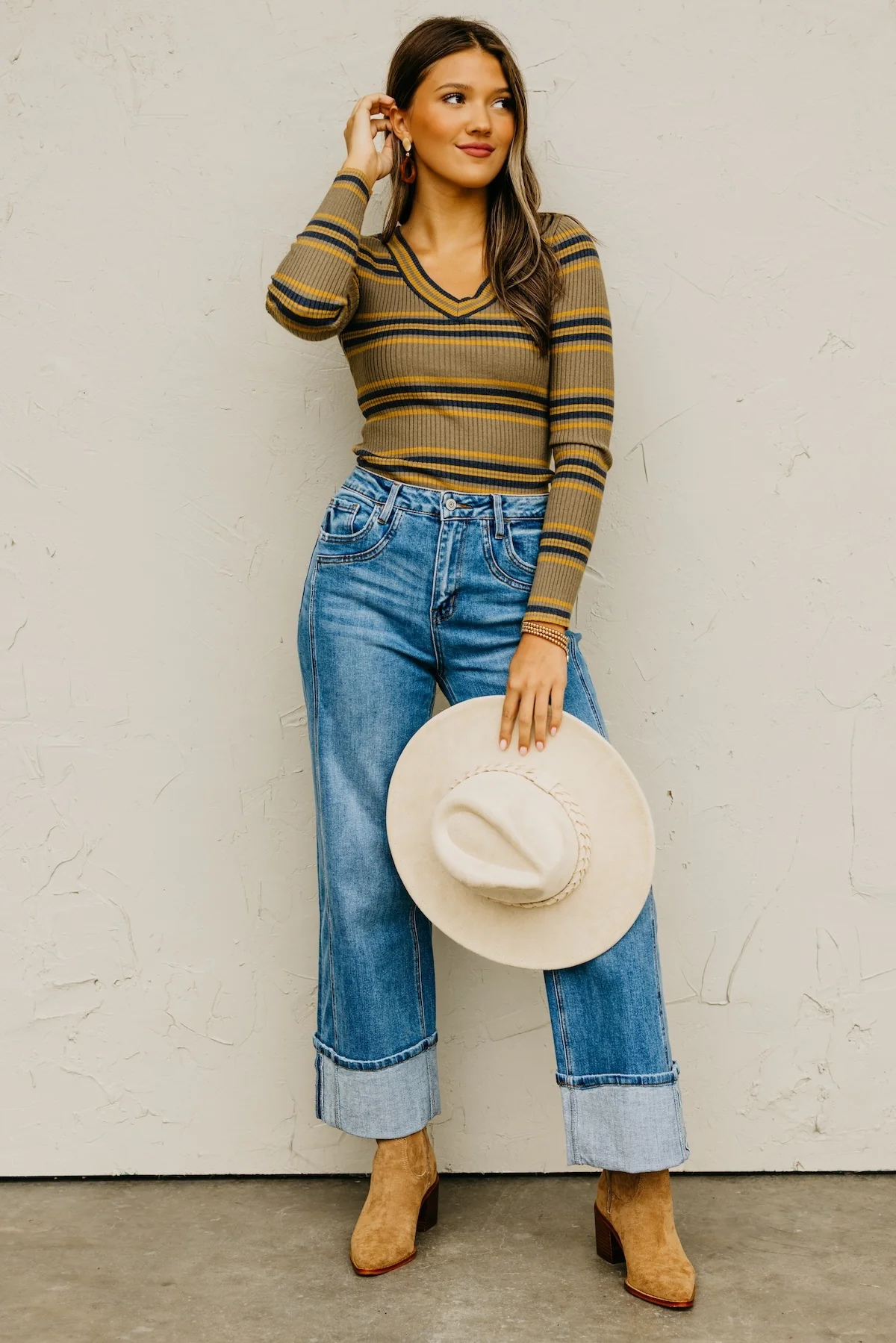 The Sloan Ribbed Stripe Knit Sweater Top - Image 6