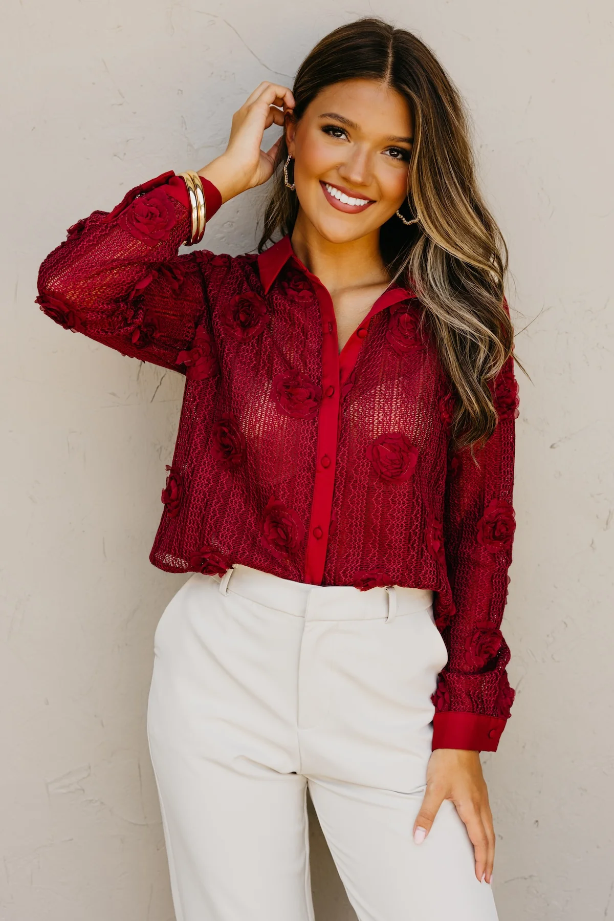 The Sonya Floral Knit Shirt - Image 11