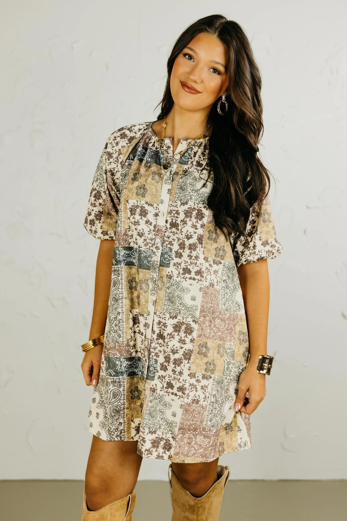 The Stella Boho Print Mini Dress - Image 5