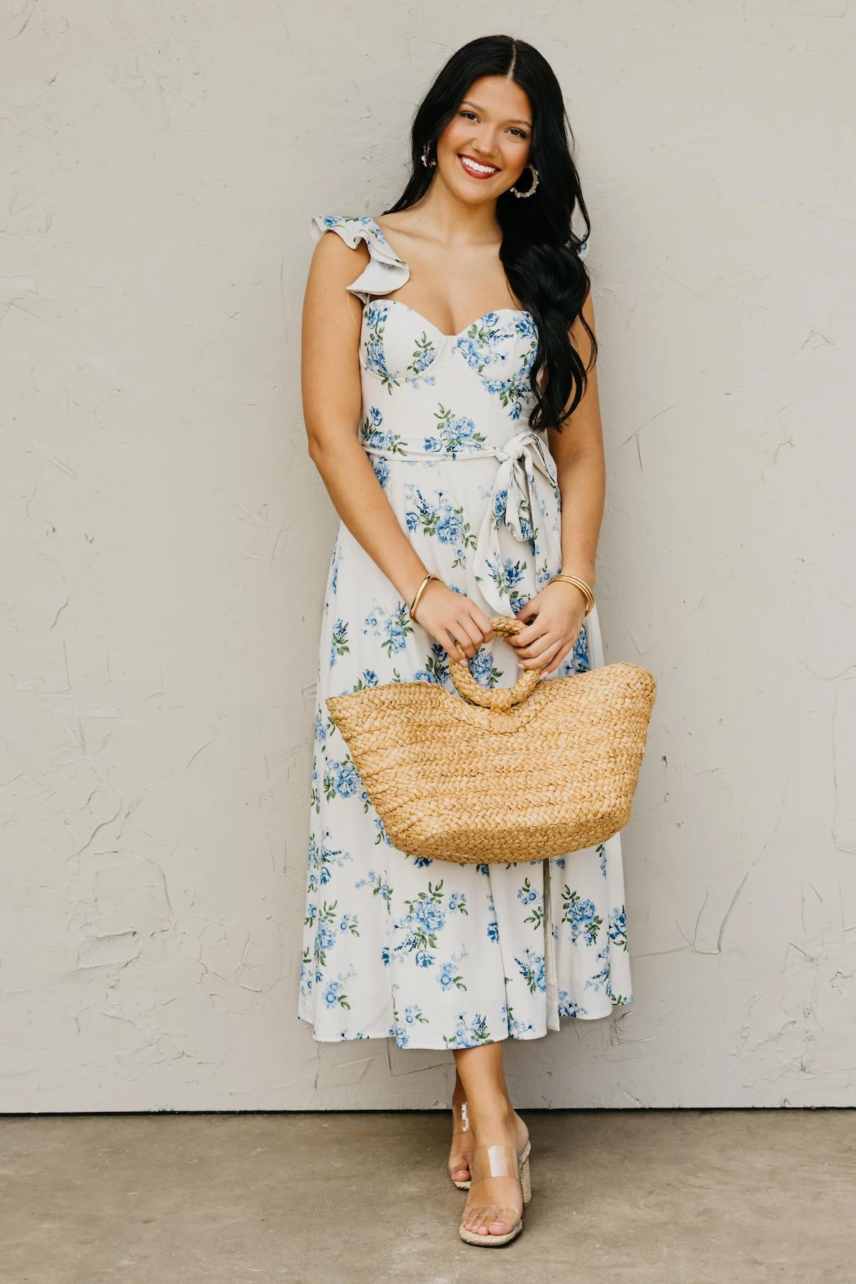 The Sydney Ruffled Floral Midi Dress