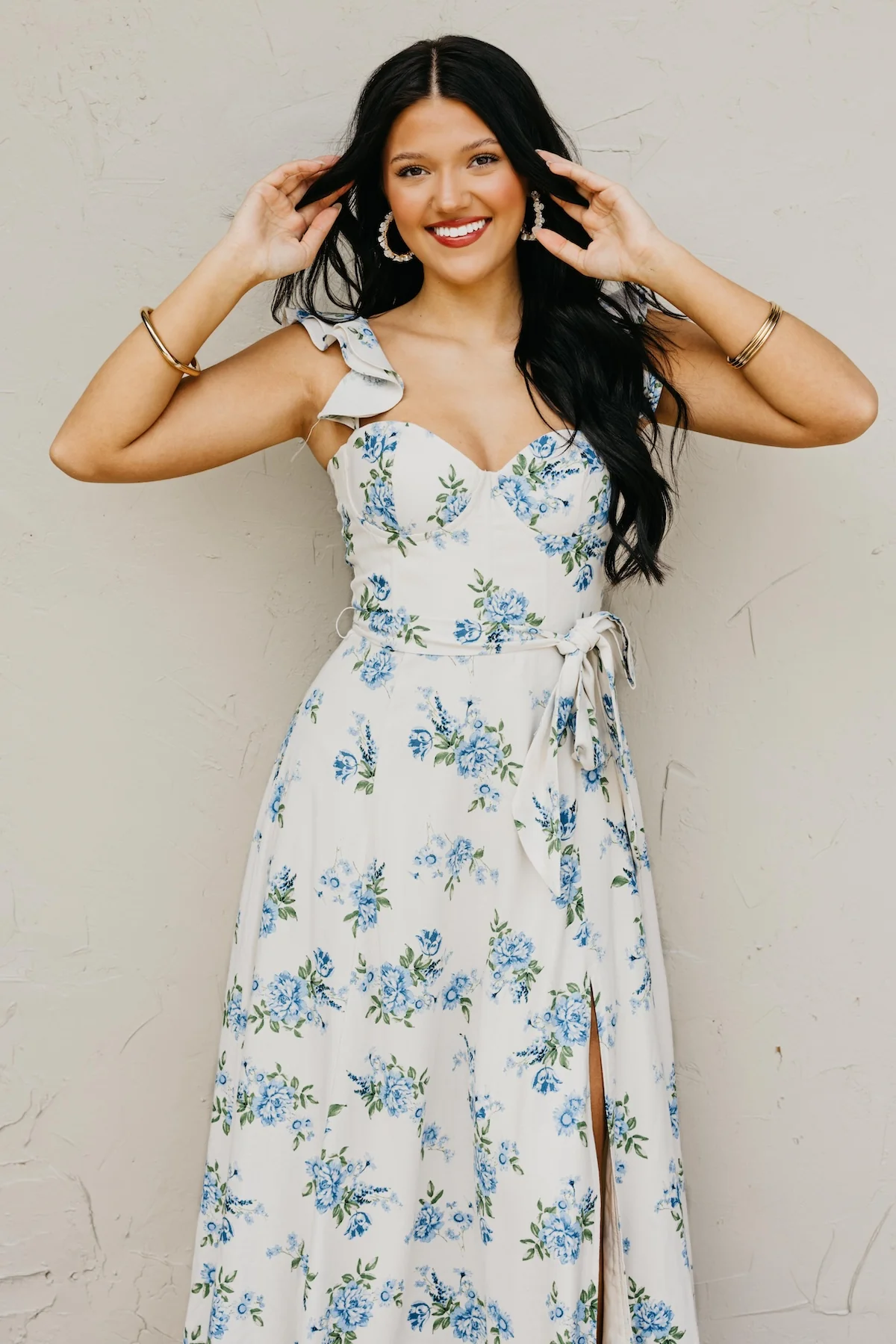 The Sydney Ruffled Floral Midi Dress - Image 4