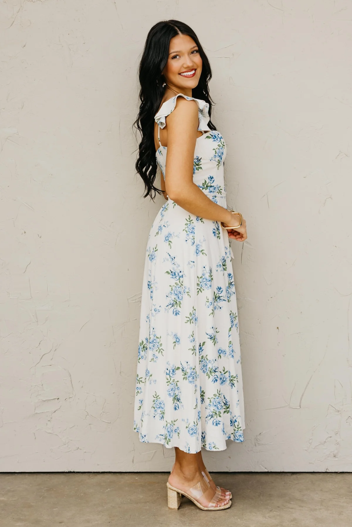 The Sydney Ruffled Floral Midi Dress - Image 6