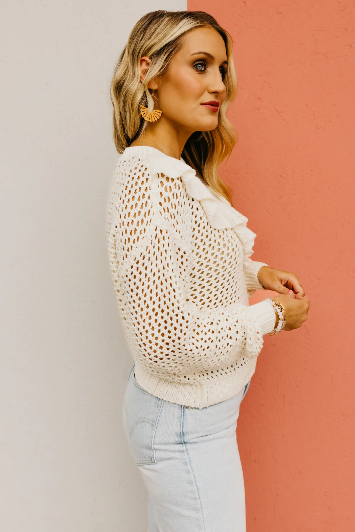 The Talia Ruffle Waffle Sweater - Image 13