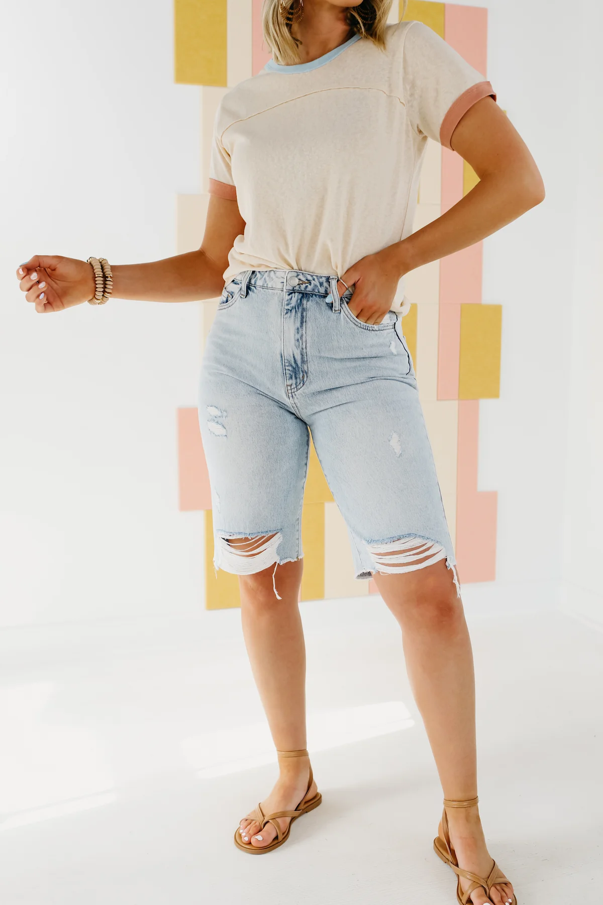 Vervet Denim | The Tammie 11" High Rise Bermuda Shorts - FINAL SALE - Image 2