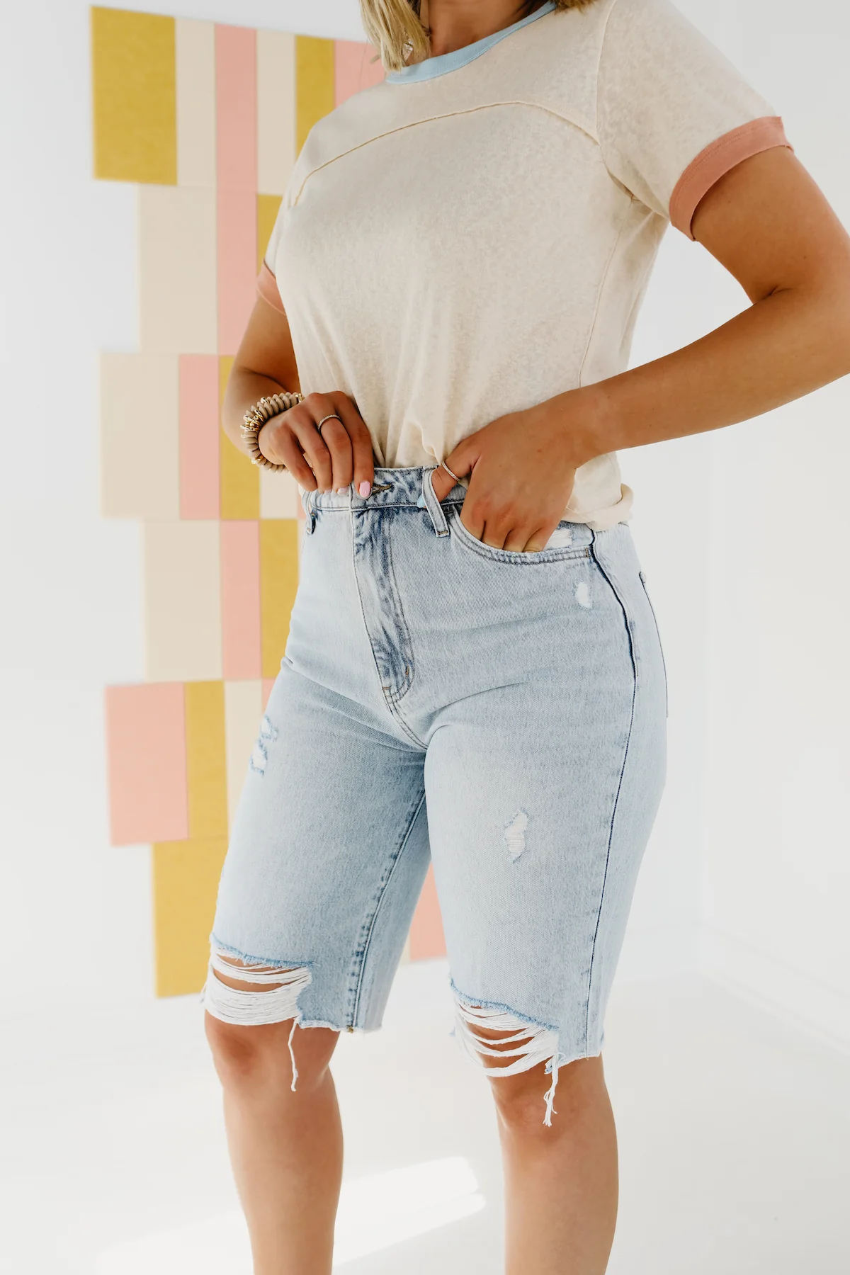 Vervet Denim | The Tammie 11" High Rise Bermuda Shorts - FINAL SALE - Image 3