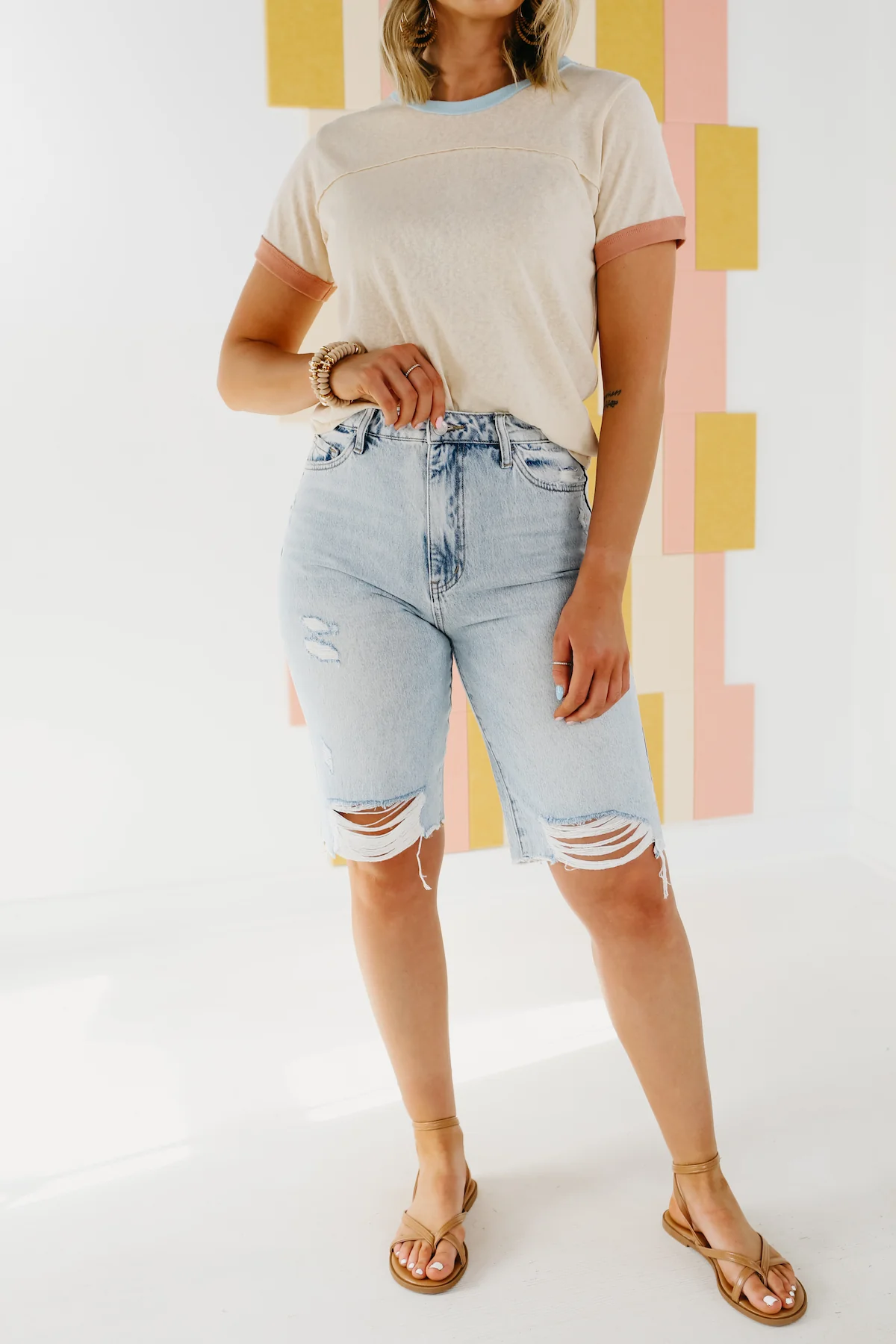 Vervet Denim | The Tammie 11" High Rise Bermuda Shorts - FINAL SALE - Image 4