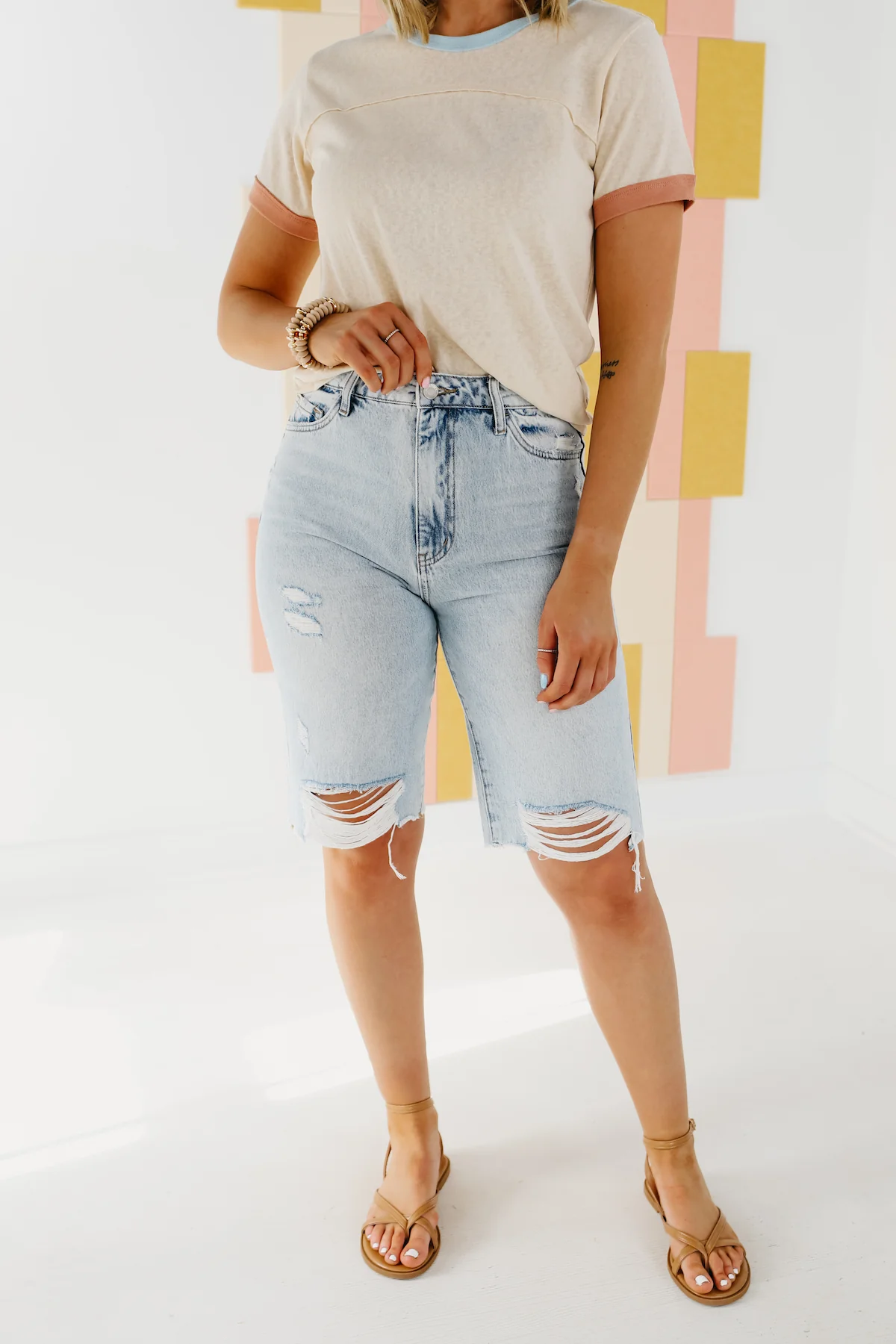 Vervet Denim | The Tammie 11" High Rise Bermuda Shorts - FINAL SALE - Image 5