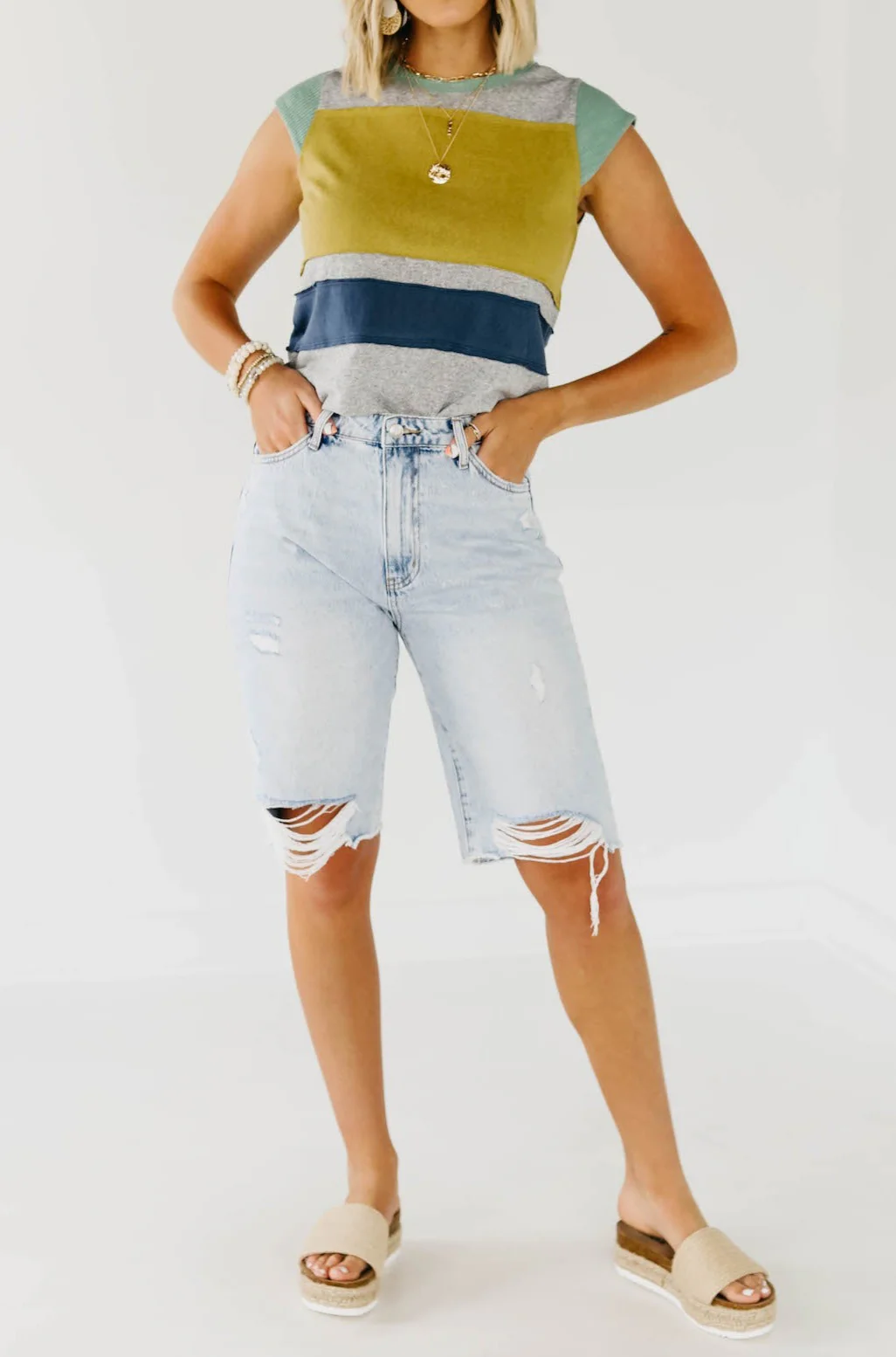 Vervet Denim | The Tammie 11" High Rise Bermuda Shorts - FINAL SALE - Image 6