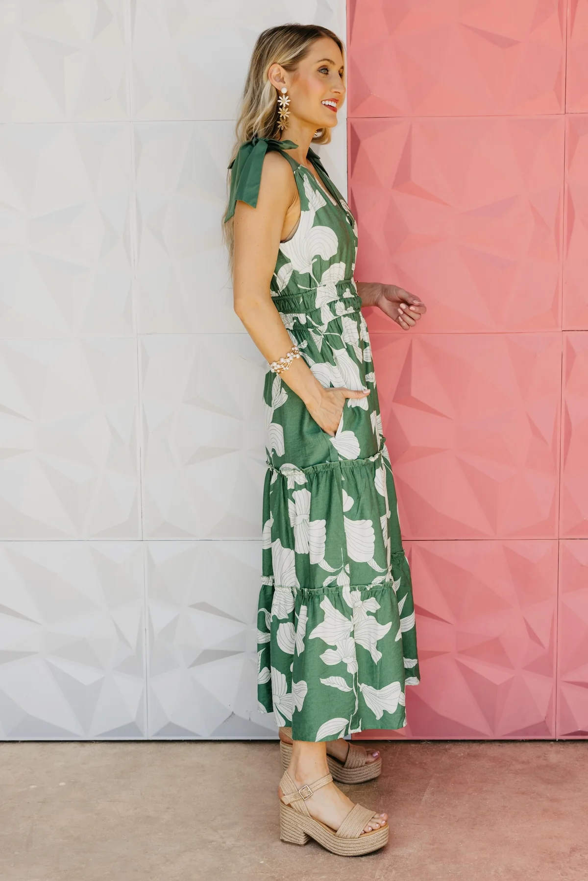 The Tanner Shoulder Tie Midi Dress - Image 6