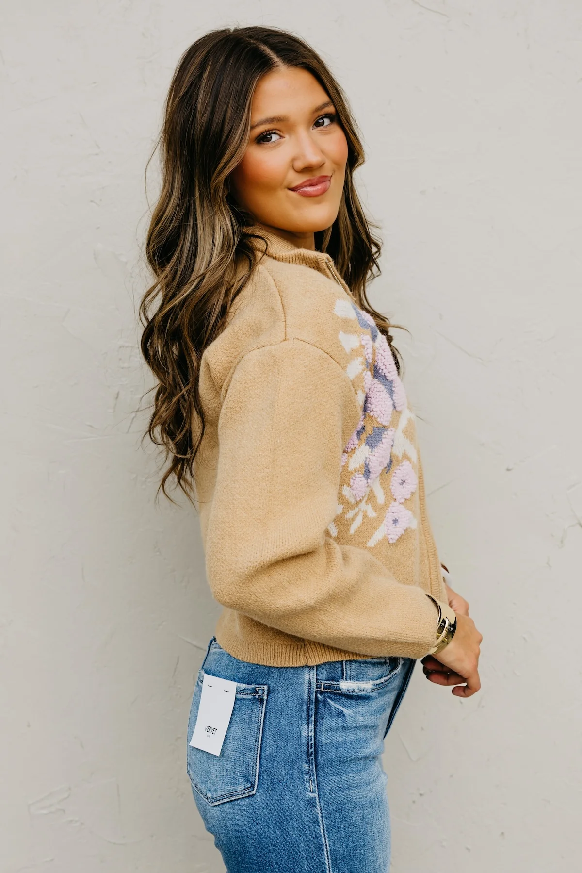 The Tori Floral Zip Up Sweater - Image 11