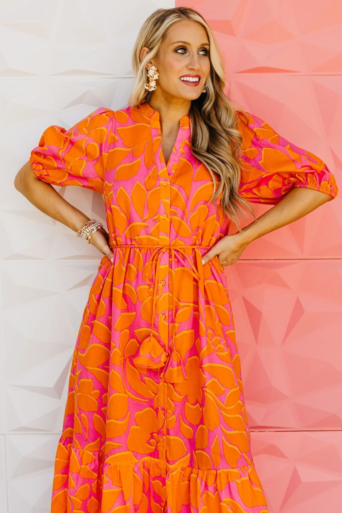 The Troy Floral Button Down Midi Dress - Image 12