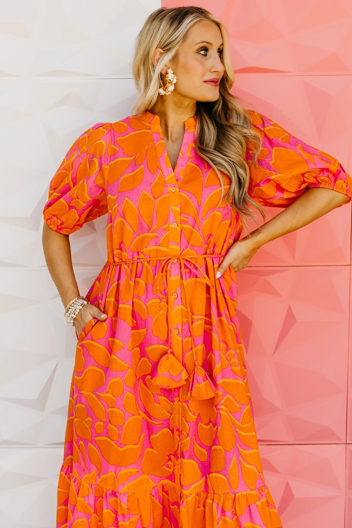 The Troy Floral Button Down Midi Dress - Image 15