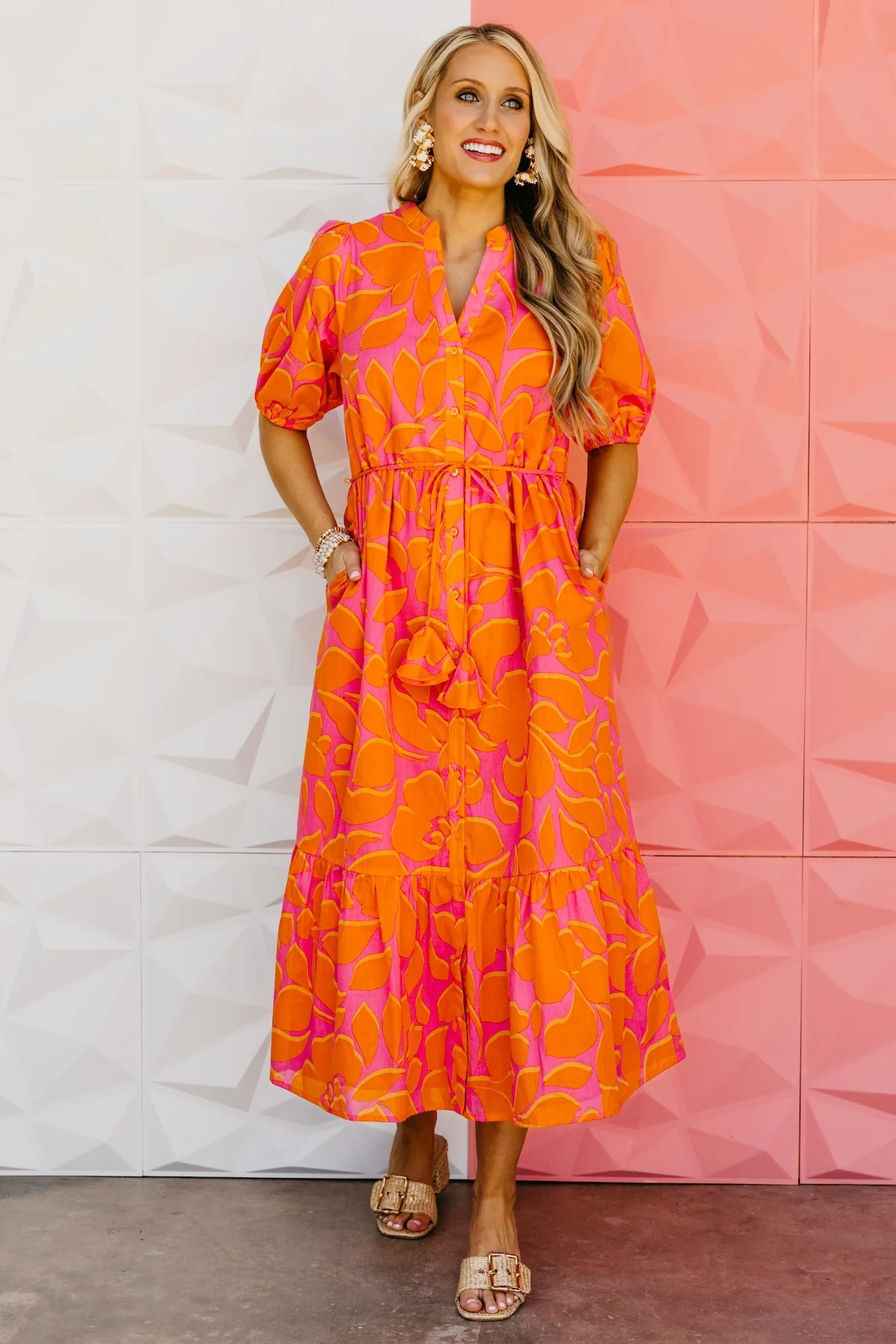 The Troy Floral Button Down Midi Dress - Image 9