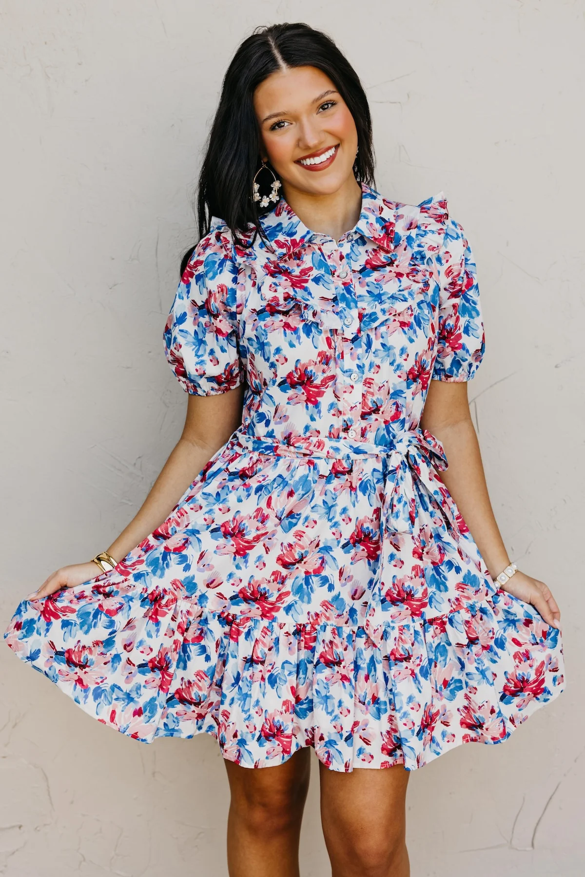 The Valentina Floral Tied Mini Dress