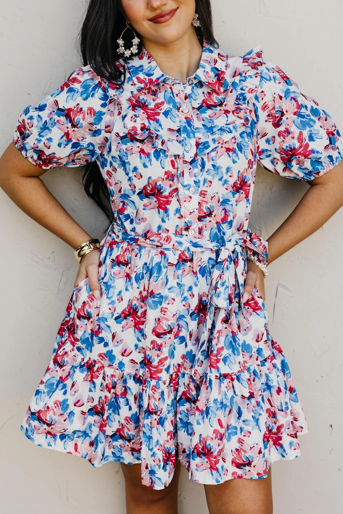 The Valentina Floral Tied Mini Dress - Image 3