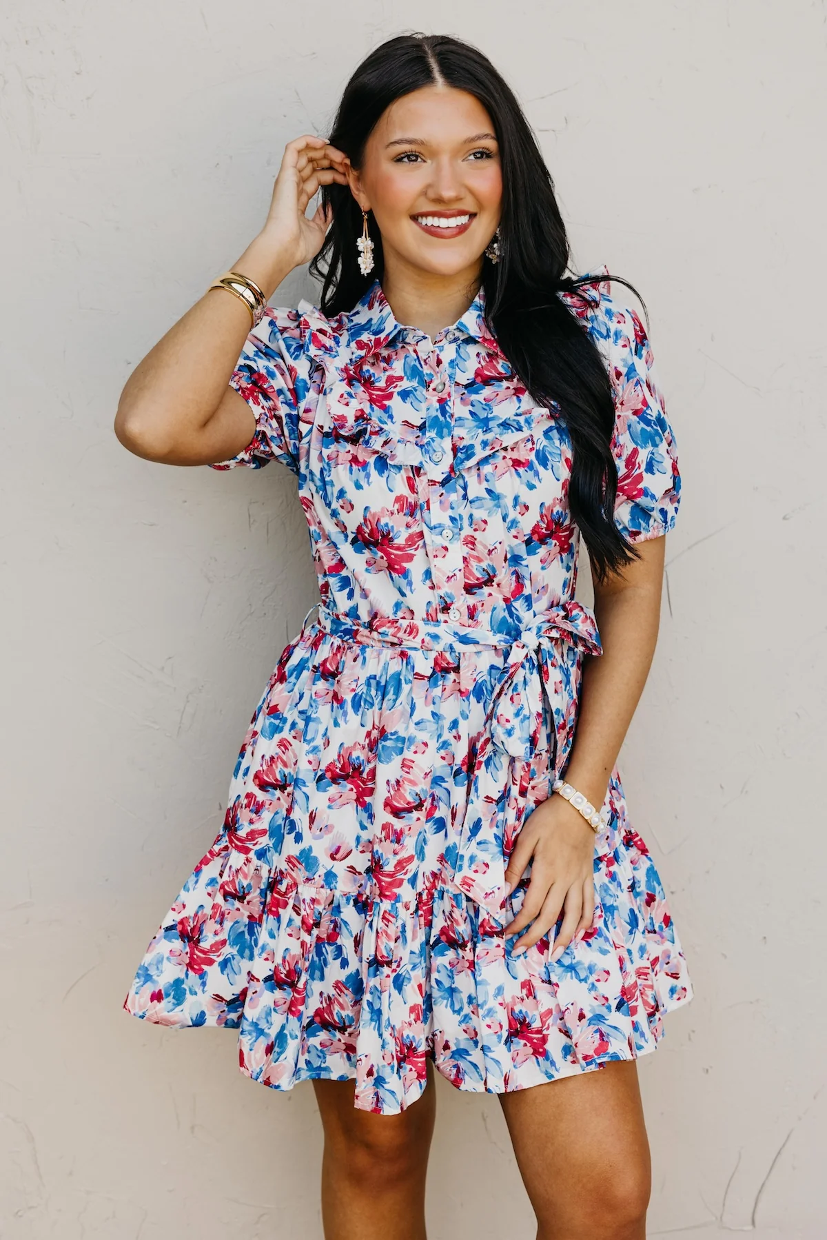 The Valentina Floral Tied Mini Dress - Image 5