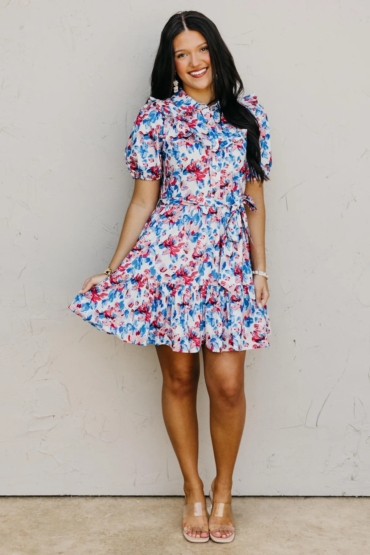 The Valentina Floral Tied Mini Dress - Image 6
