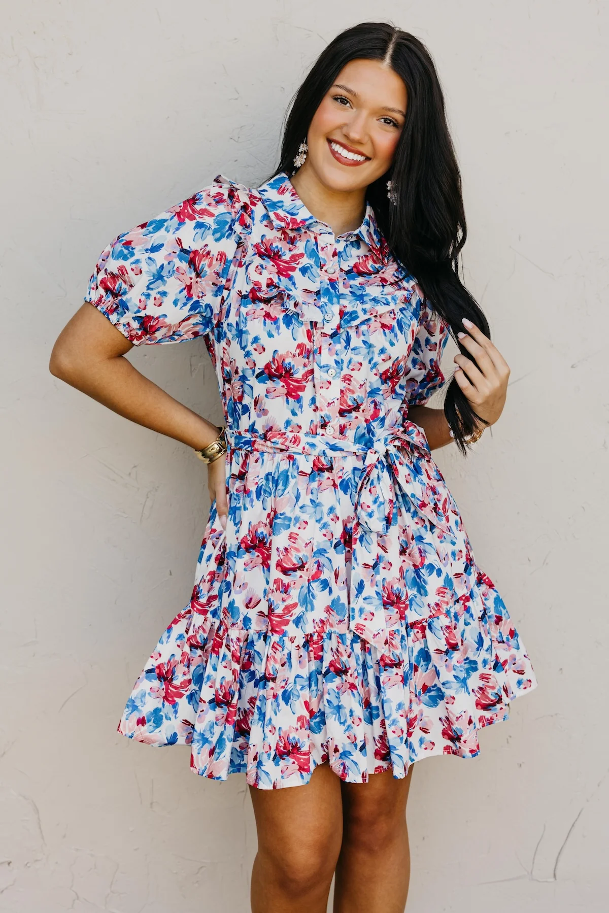 The Valentina Floral Tied Mini Dress - Image 7