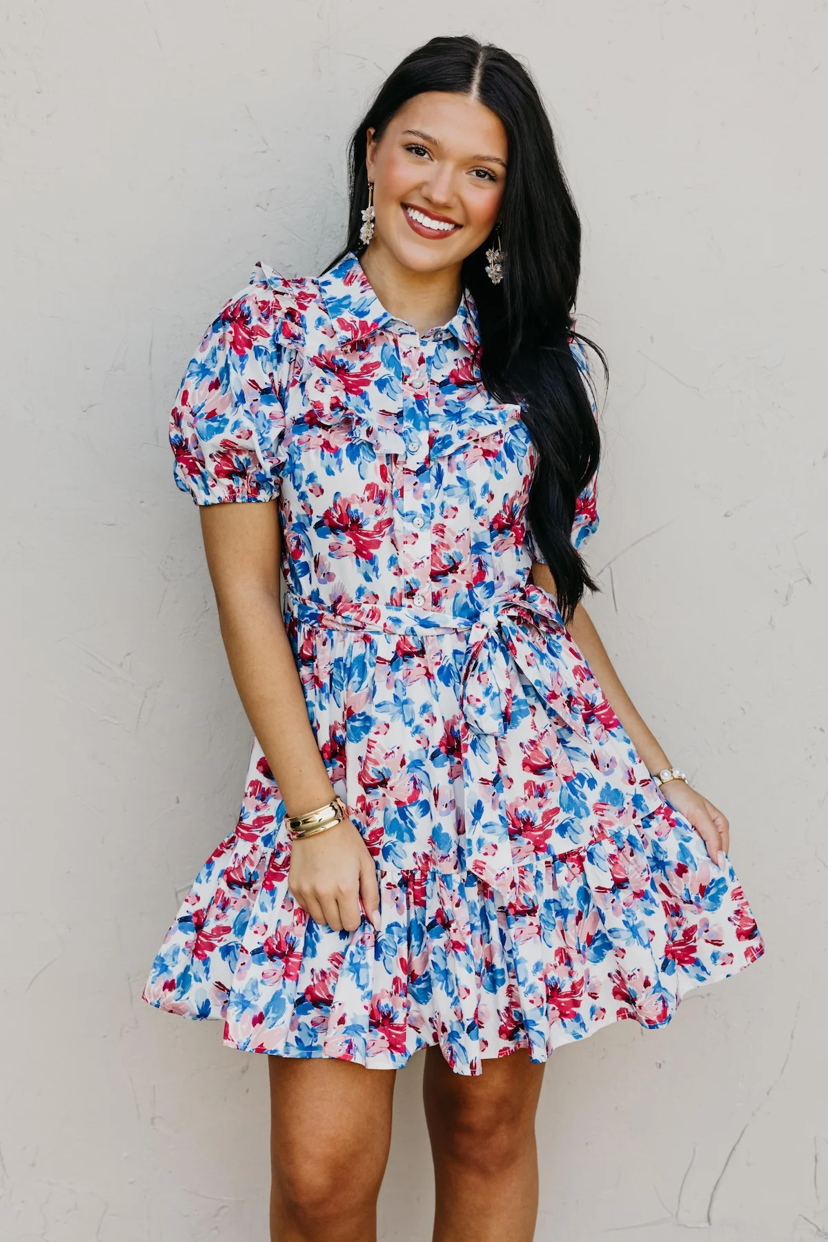The Valentina Floral Tied Mini Dress - Image 8