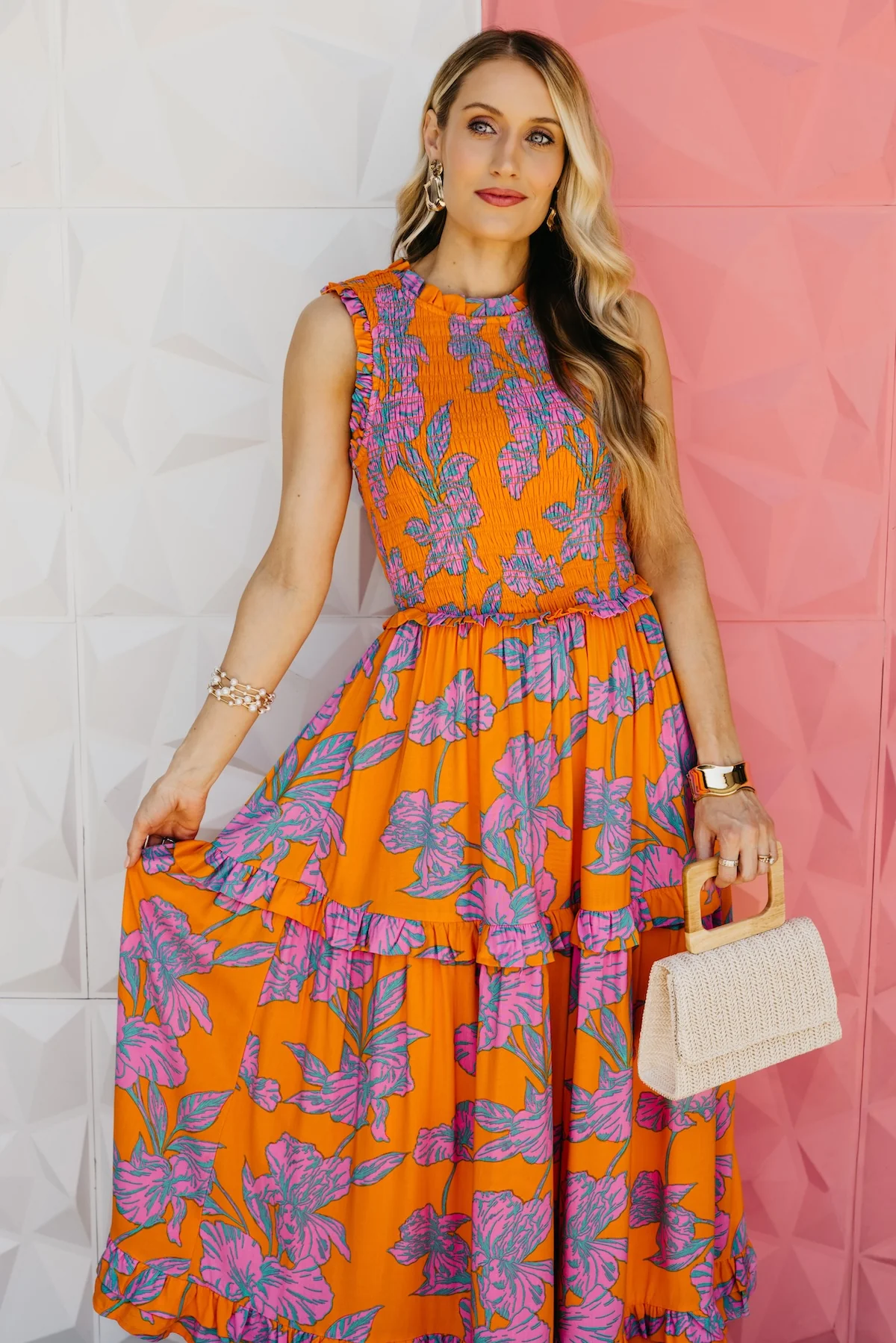 The Vera Smocked Midi Dress