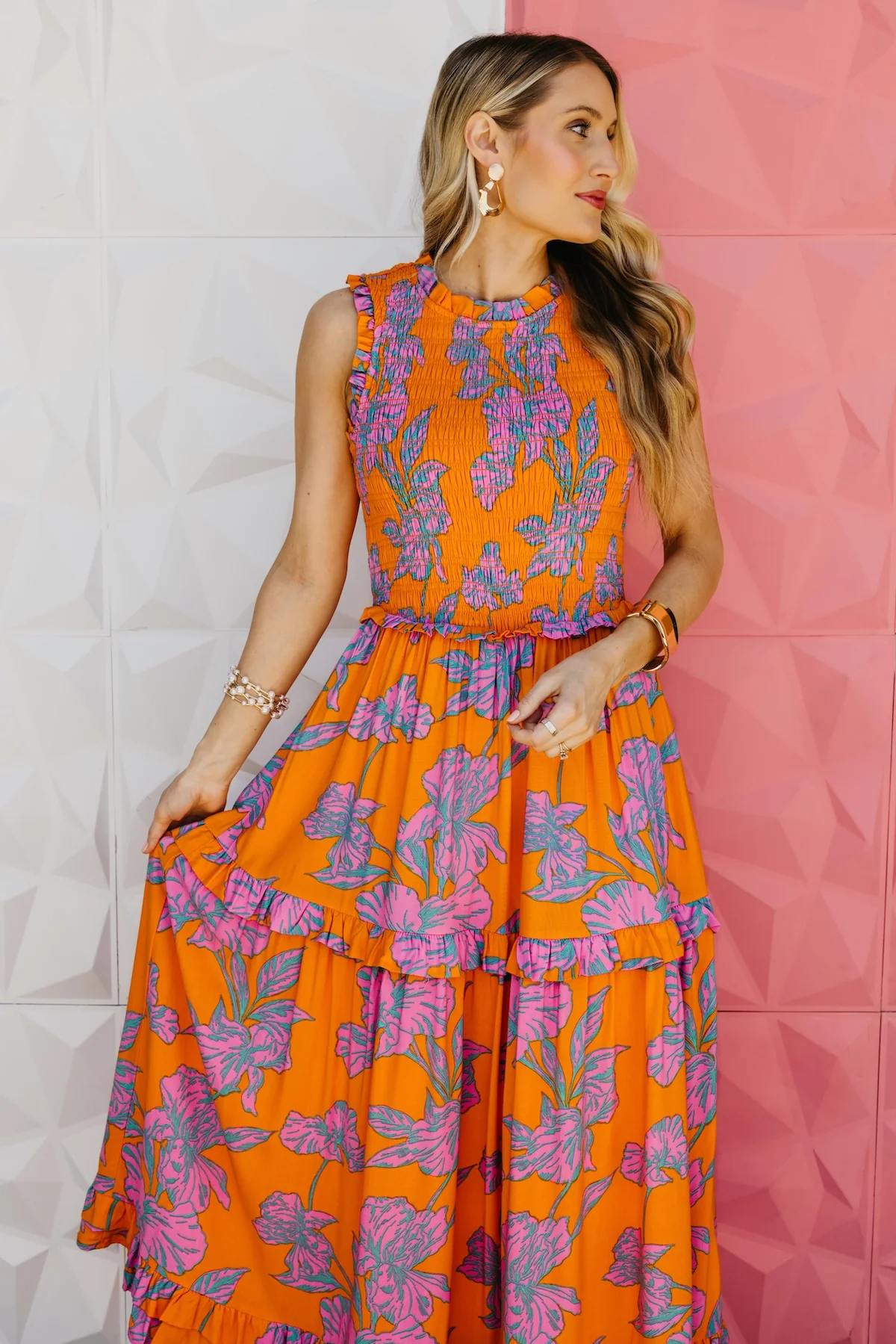 The Vera Smocked Midi Dress - Image 7