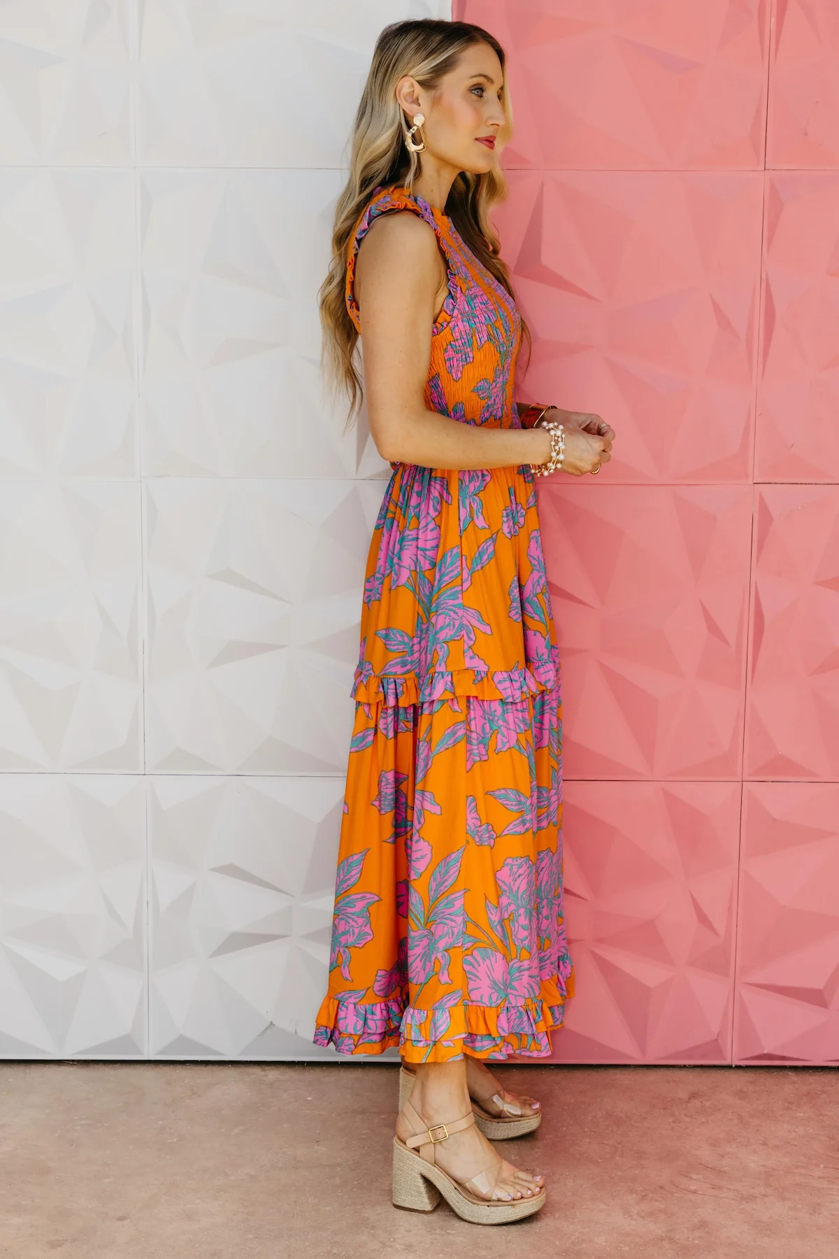 The Vera Smocked Midi Dress - Image 9