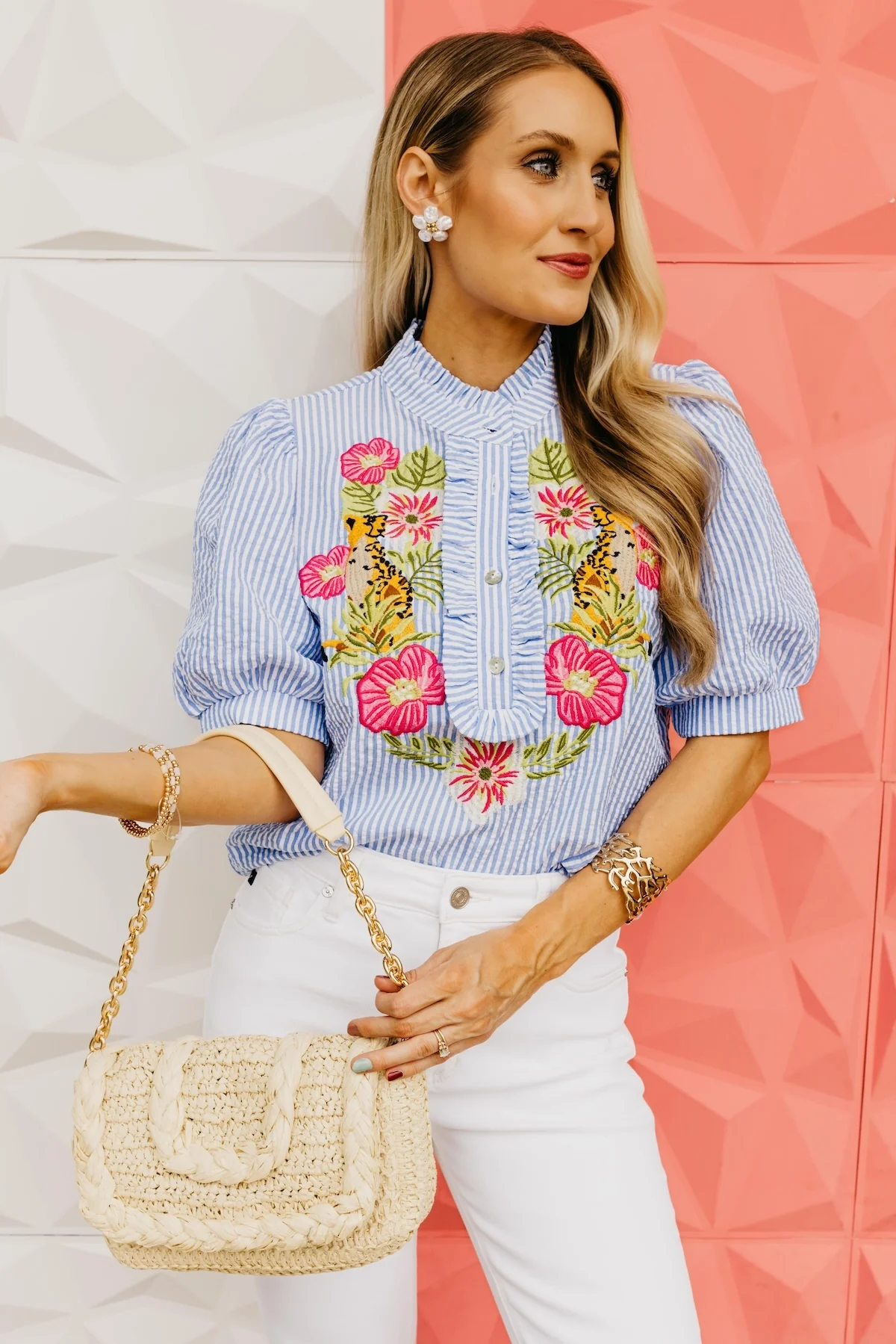 The Veronica Striped Embroidered Top - Image 6