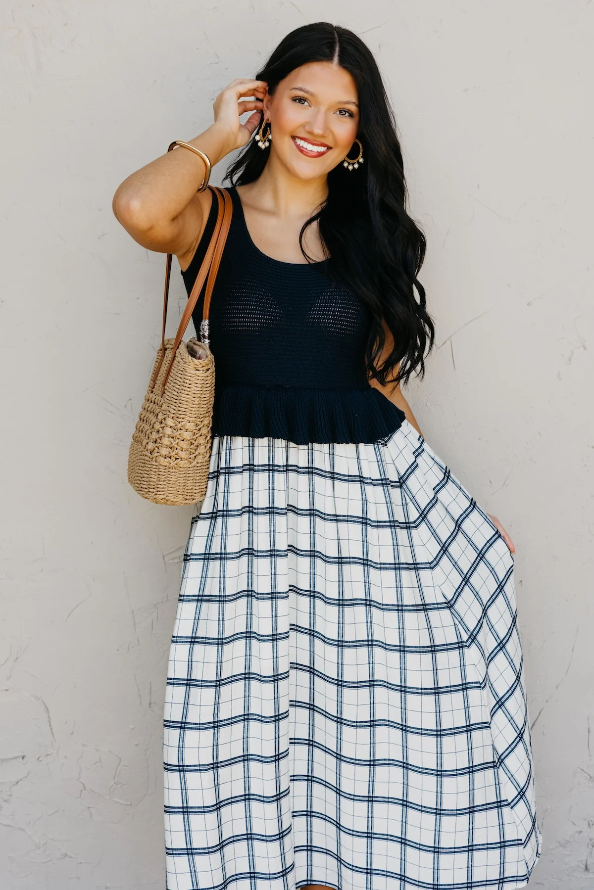 The Waylon Plaid Twofer Midi Dress - Image 2