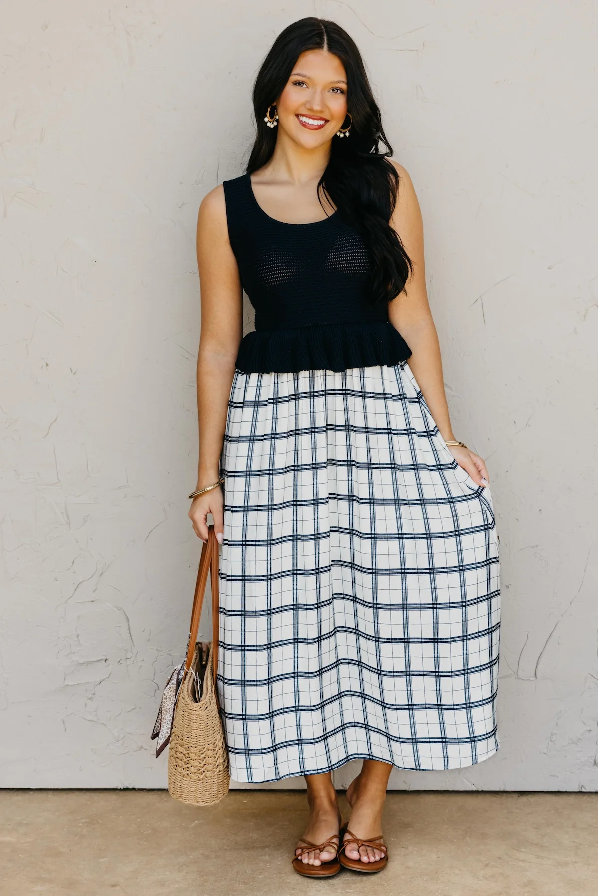The Waylon Plaid Twofer Midi Dress - Image 3
