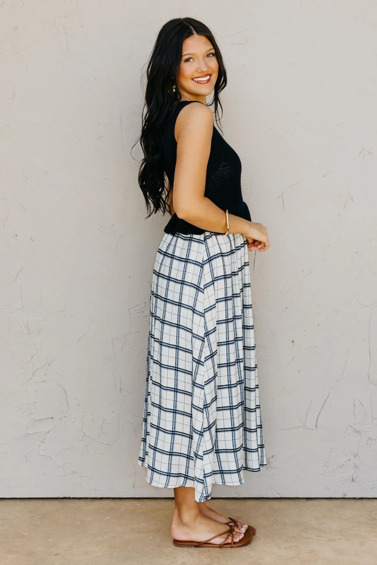 The Waylon Plaid Twofer Midi Dress - Image 8