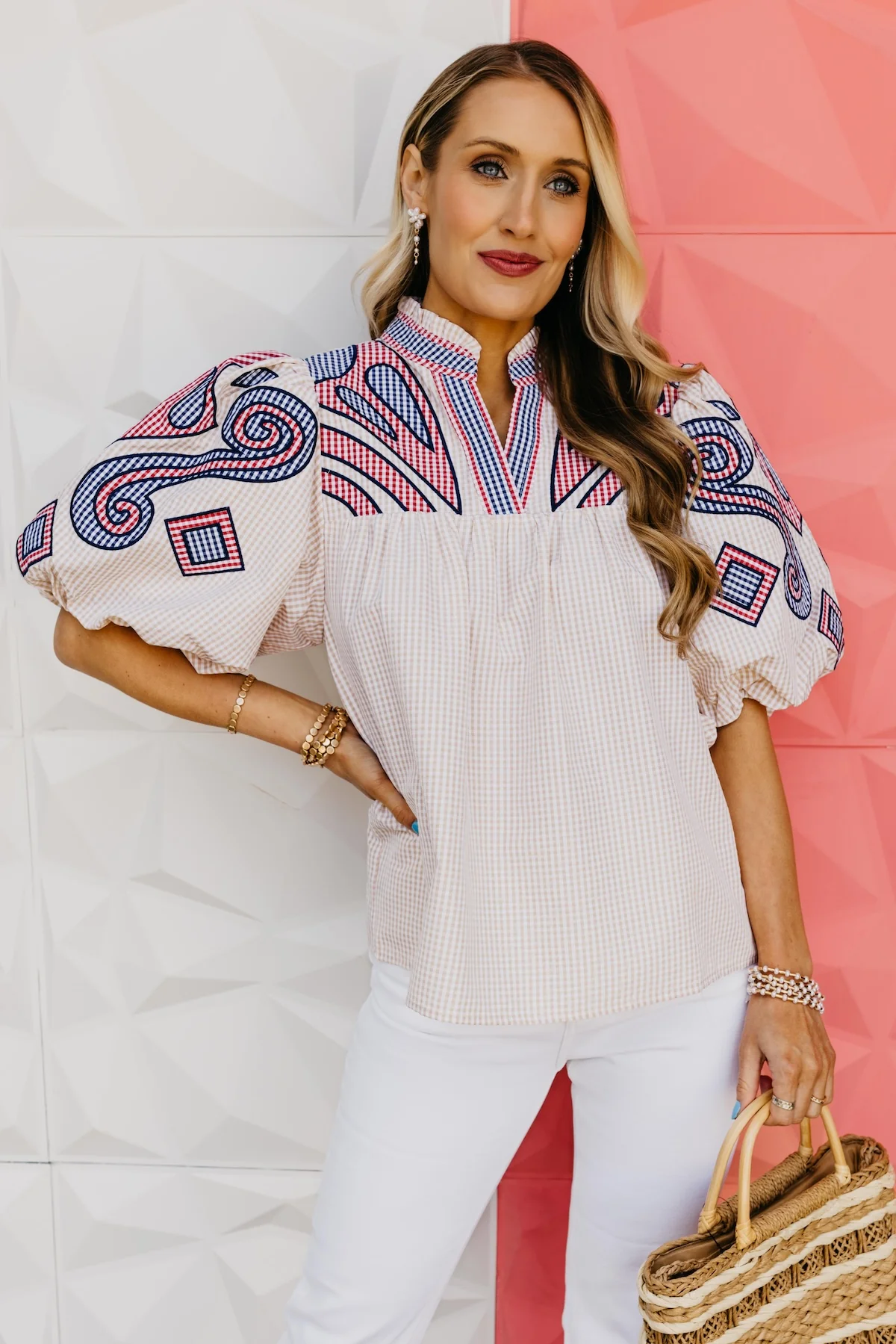 The Wesley Puff Sleeve Embroidered Top - Image 5