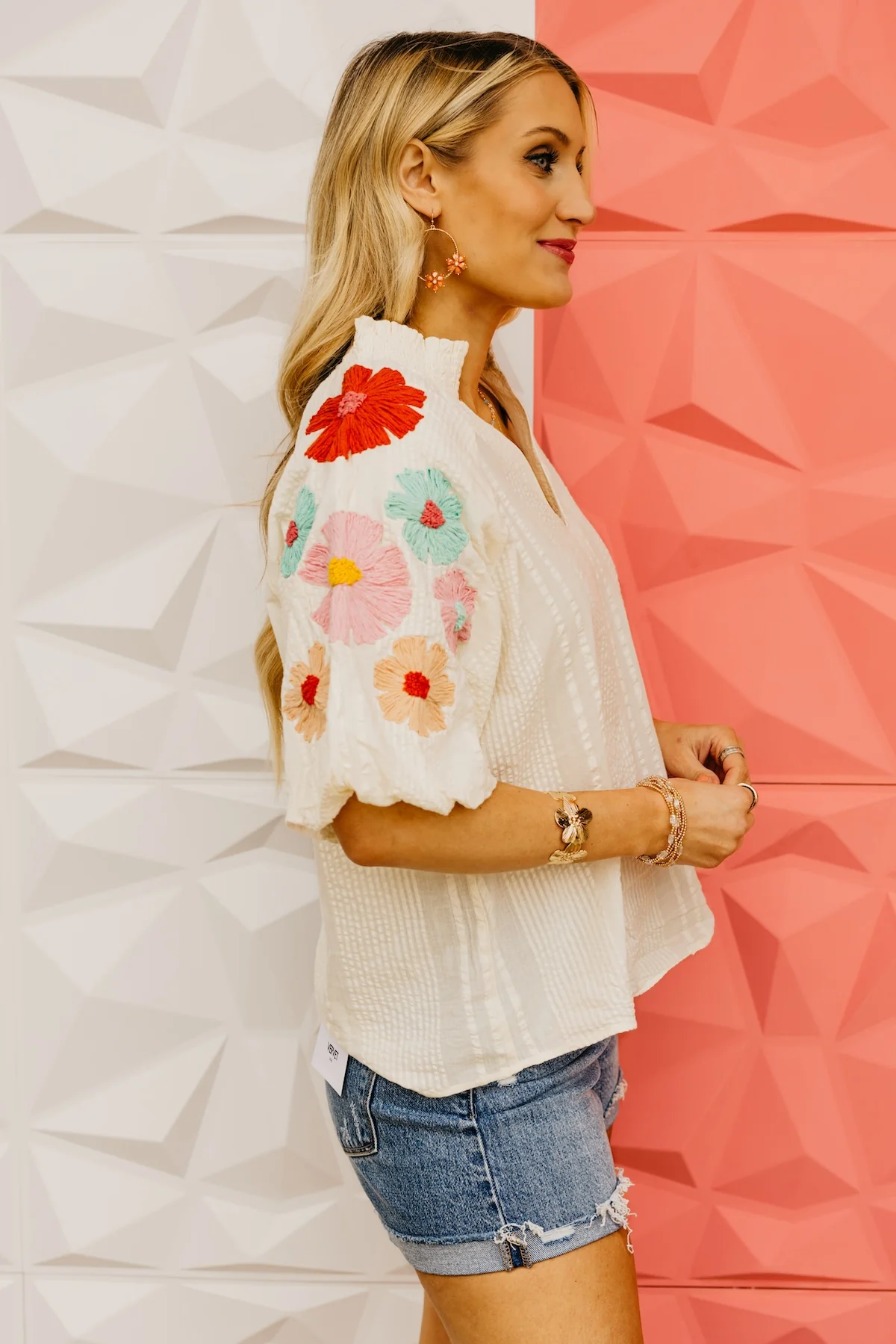 The Willow Floral Embroidered Puff Sleeve Top - Image 16