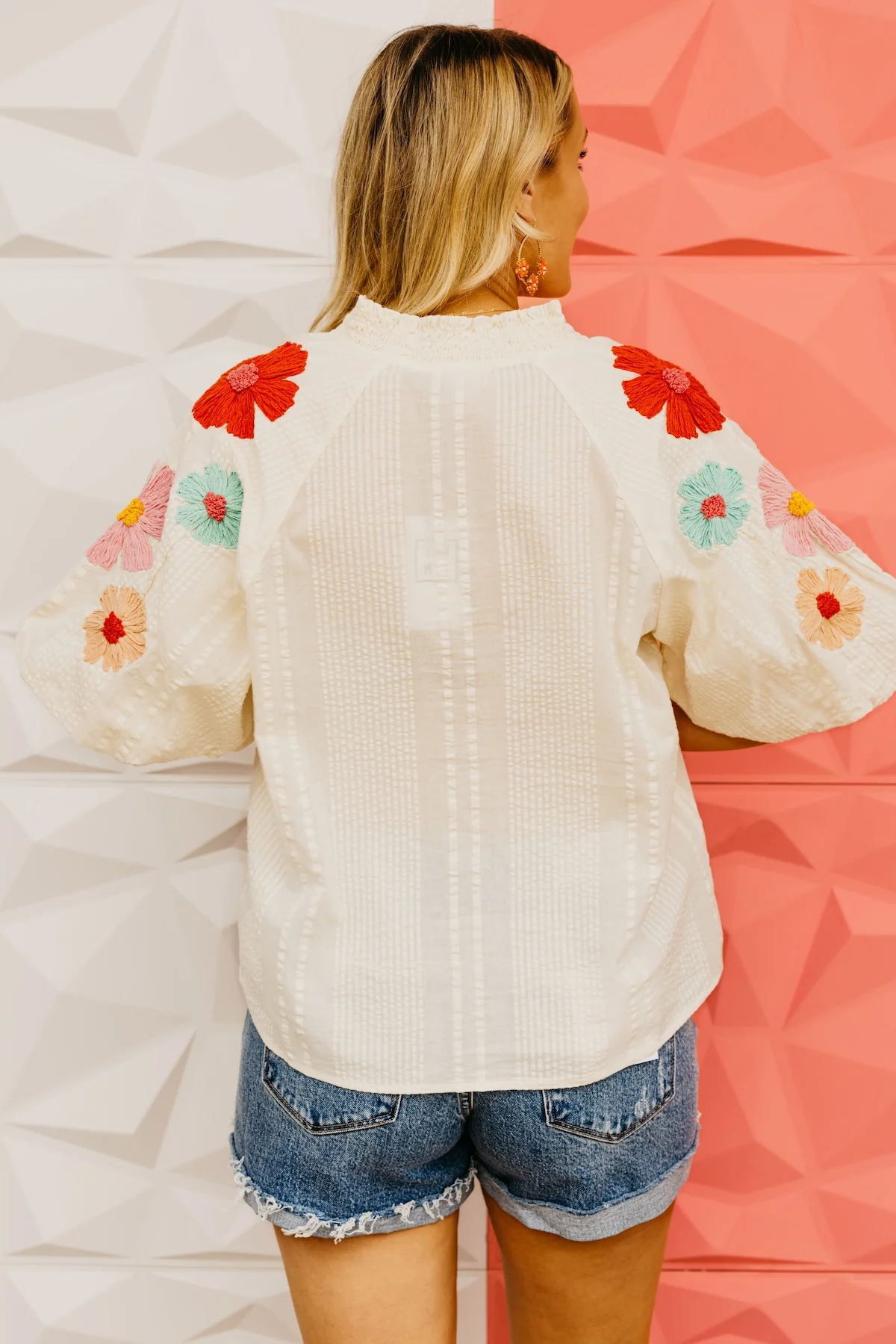 The Willow Floral Embroidered Puff Sleeve Top - Image 17