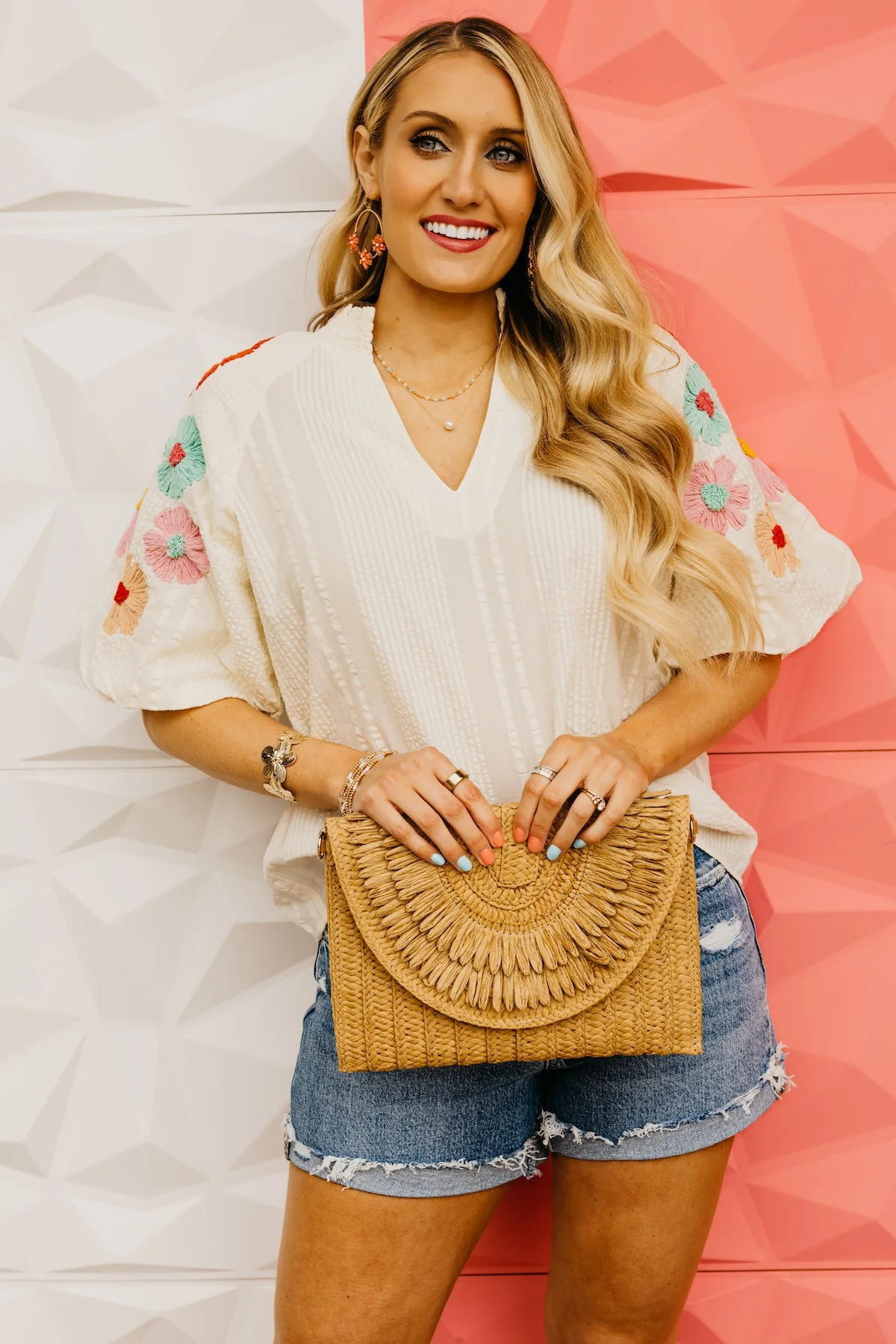 The Willow Floral Embroidered Puff Sleeve Top - Image 3