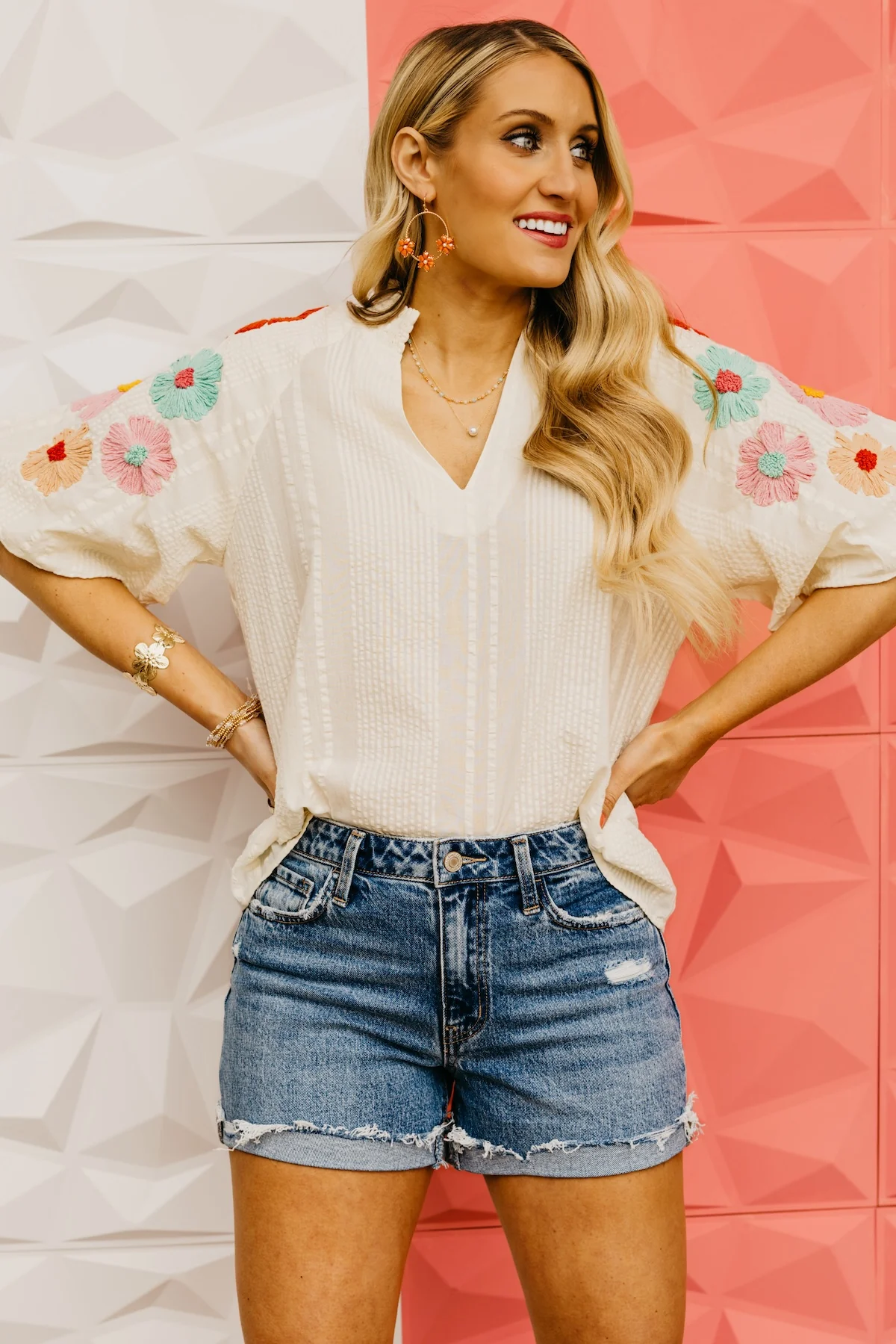 The Willow Floral Embroidered Puff Sleeve Top - Image 8