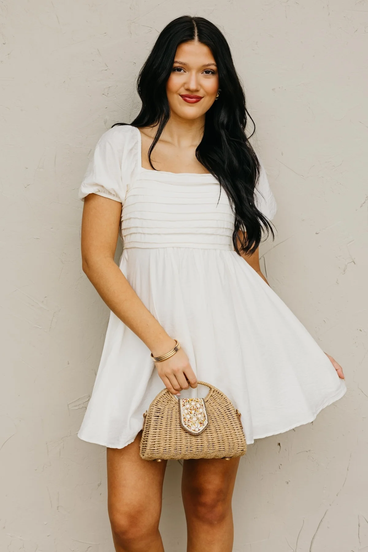 The Xander Pleated Bodice Mini Dress - Image 3