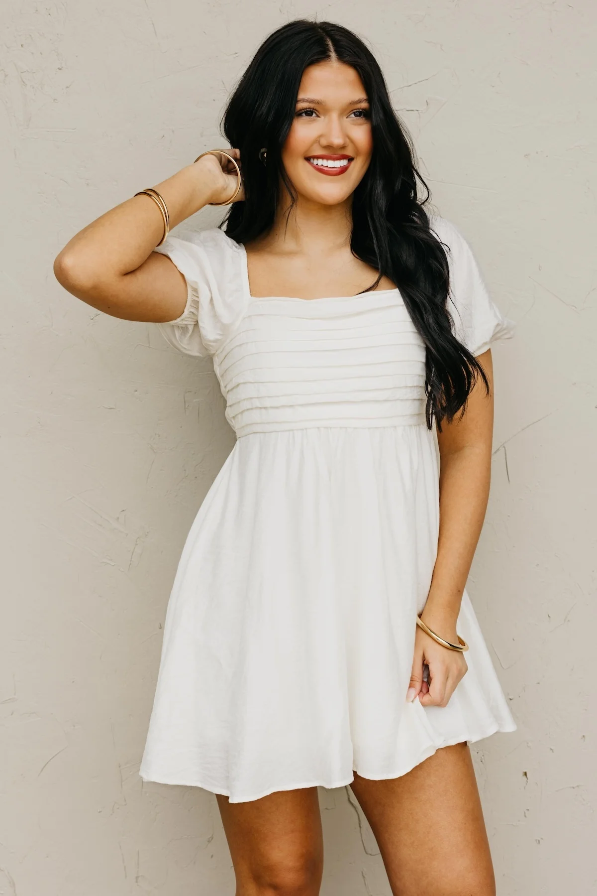 The Xander Pleated Bodice Mini Dress - Image 5