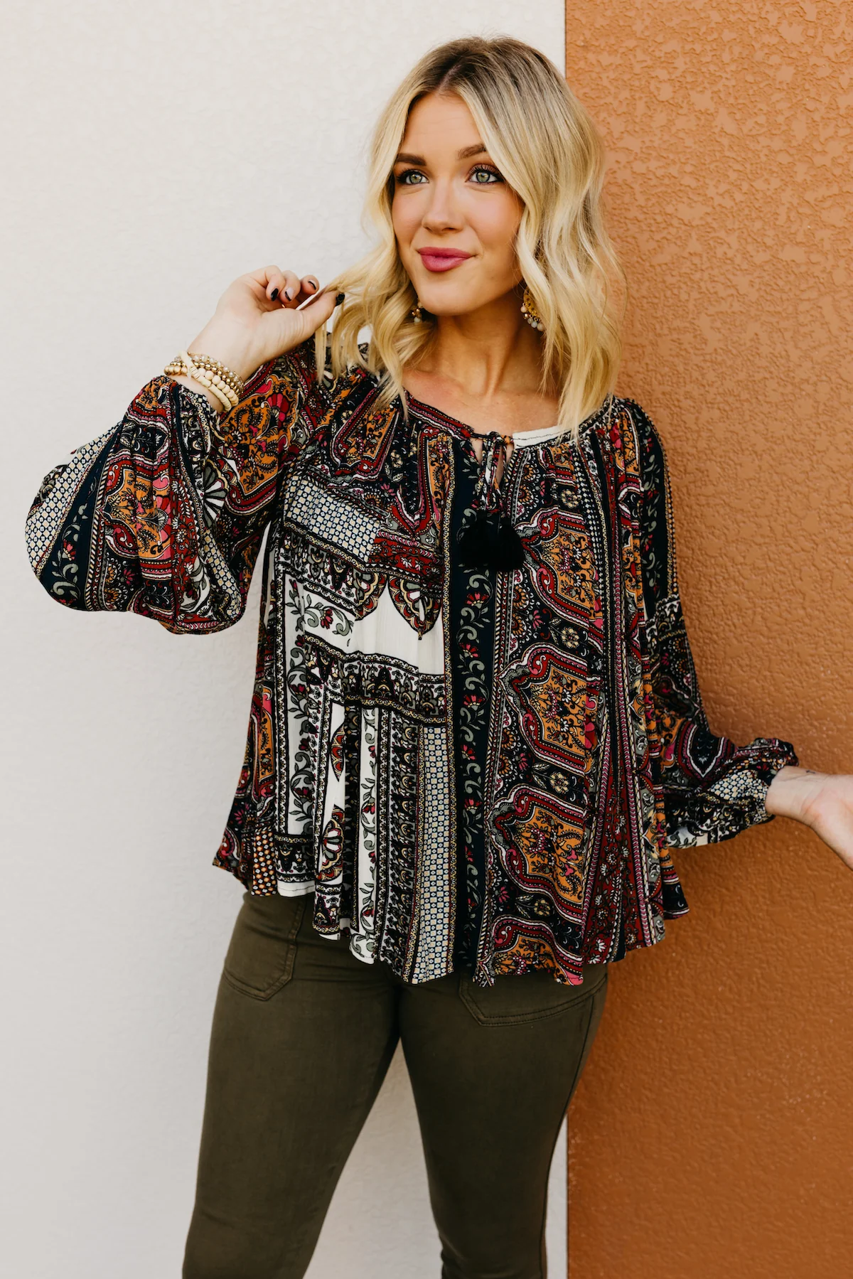 The Xiomara Bubble Sleeve Peasant Top  - FINAL SALE - Image 5