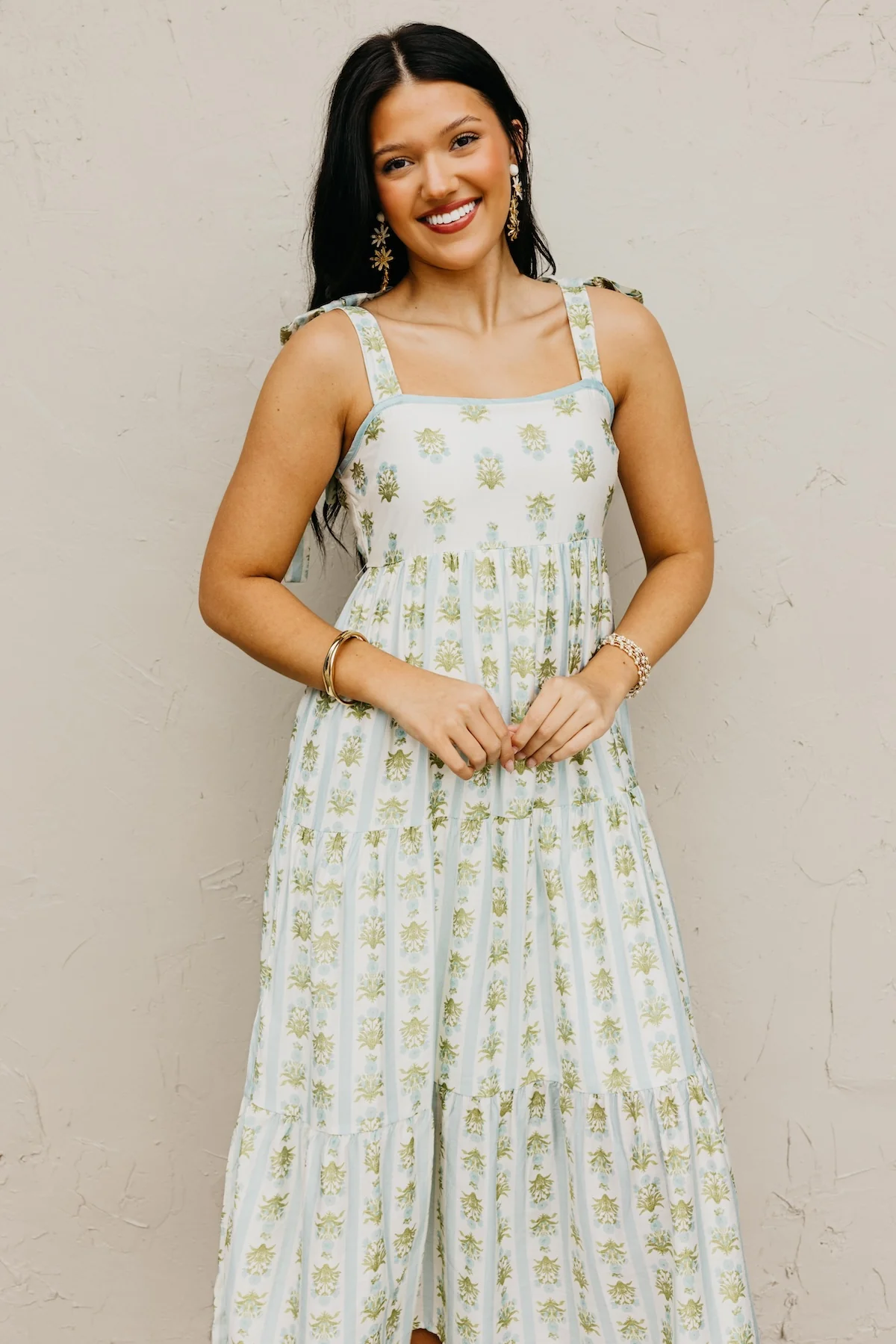 The Zane Stripe Floral Midi Dress - Image 3