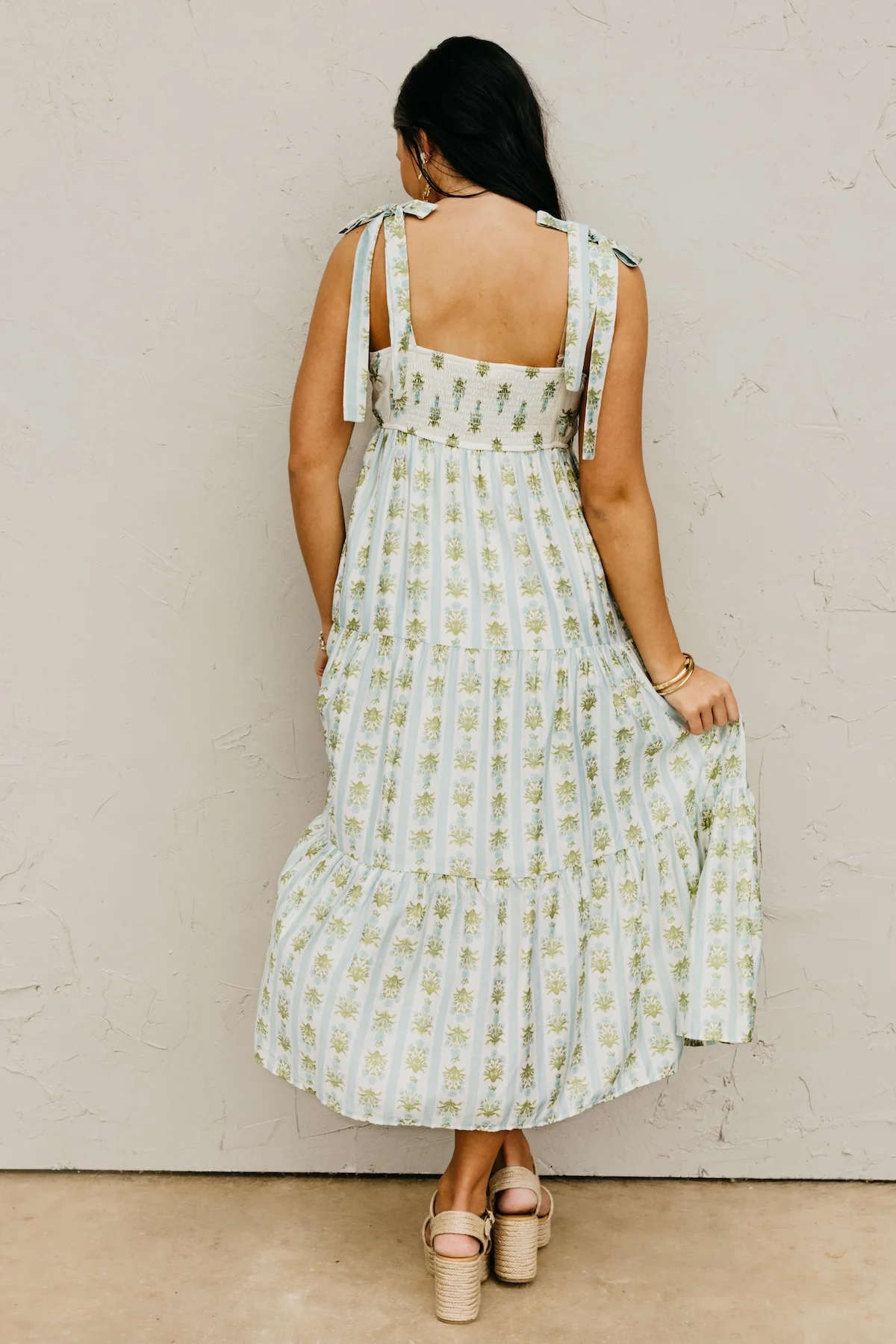 The Zane Stripe Floral Midi Dress - Image 7