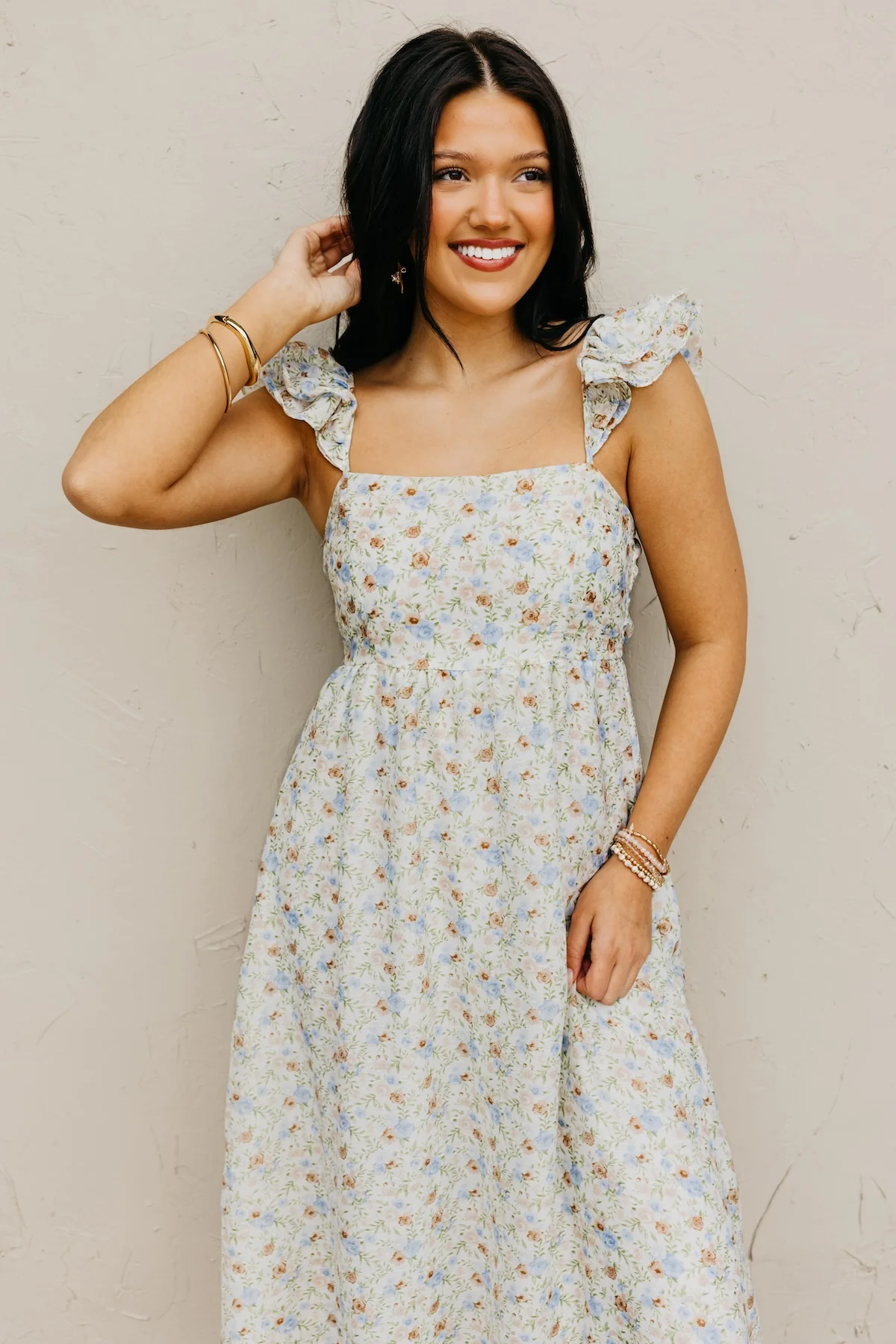 The Zion Ruffle Strap Midi Dress - Image 5
