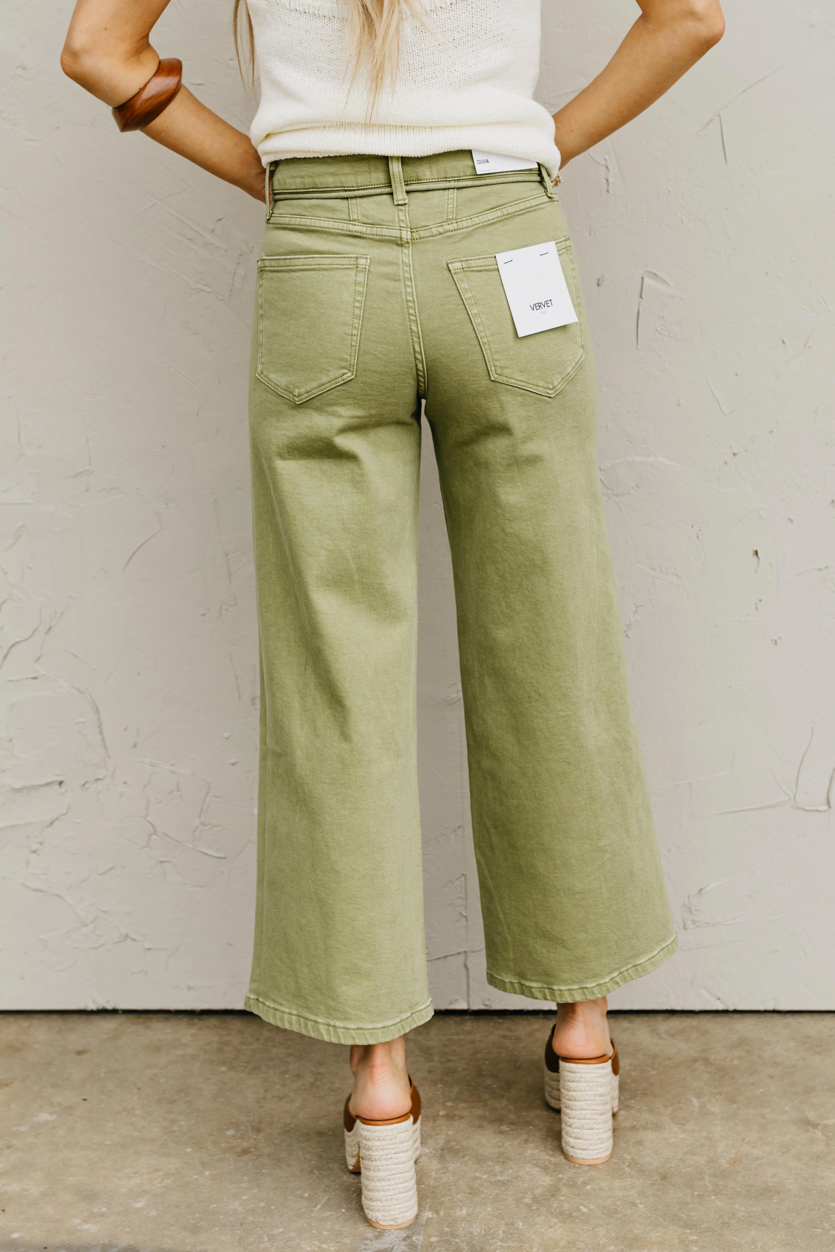 Vervet Denim | Drawstring Crop Wide Denim - Image 5